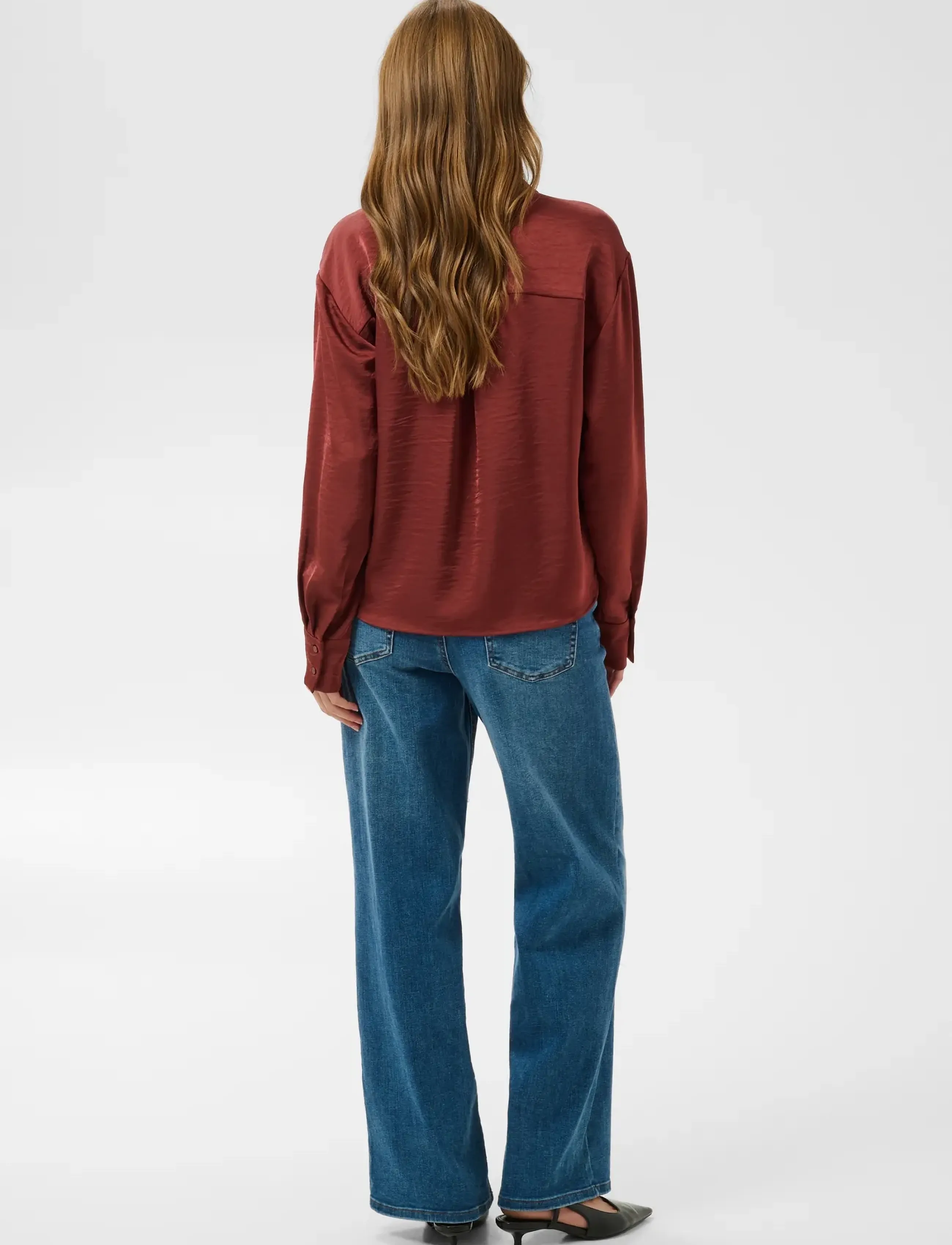 Kaffe - KArory Cropped Shirt - pikkade varrukatega särgid - port - 4