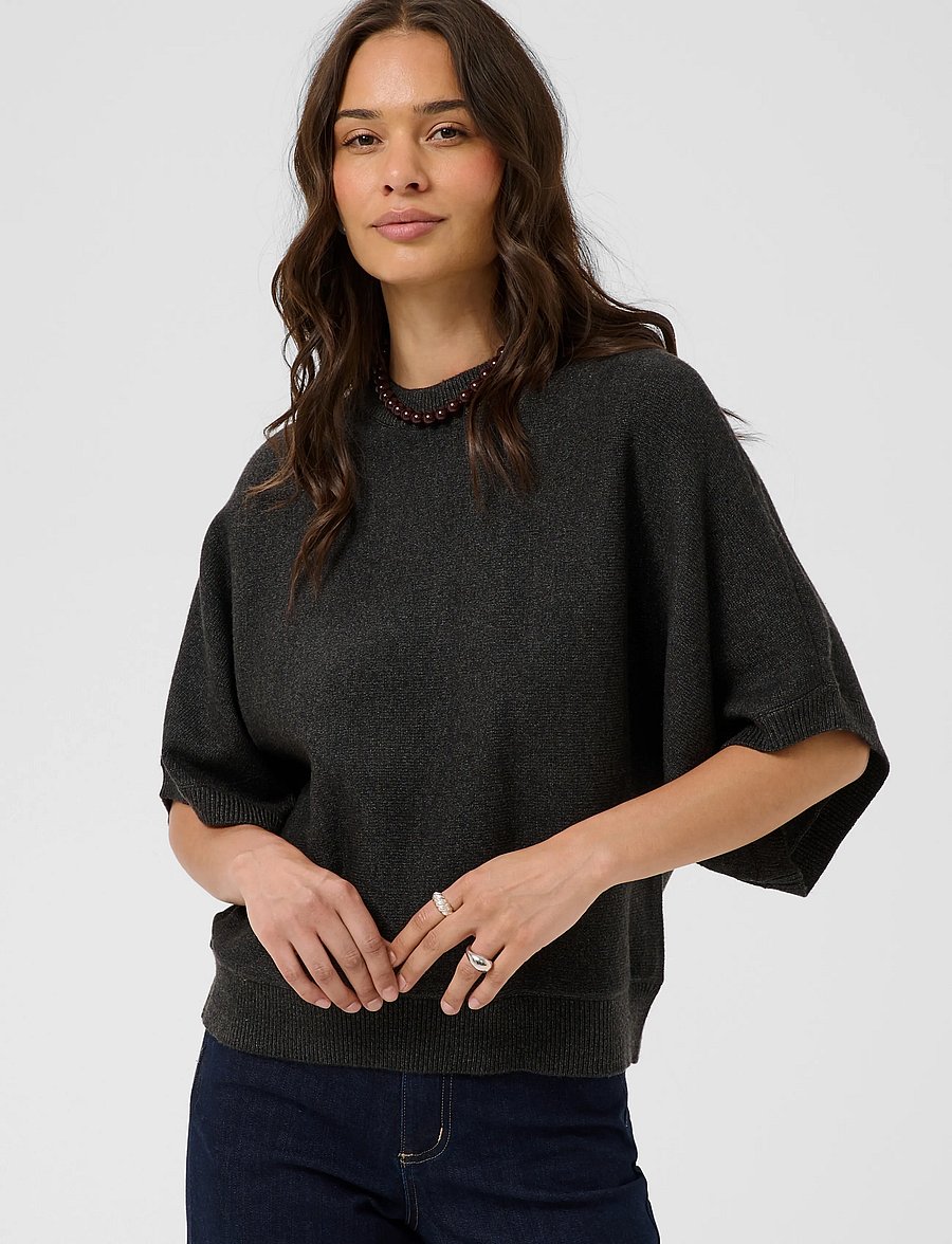 Kaffe - KAbarbara Wing SL Pullover - pullover - dark grey melange - 2