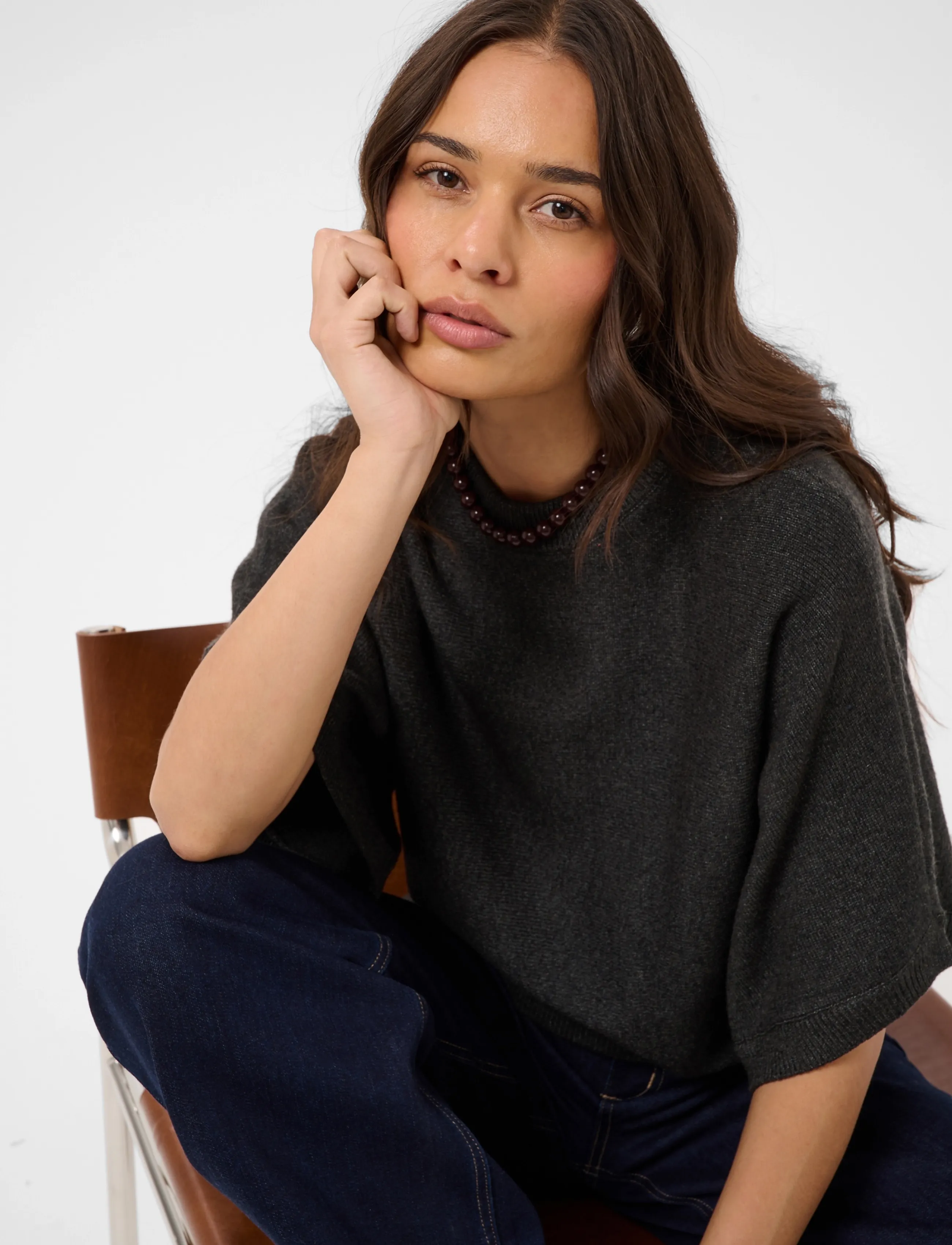 Kaffe - KAbarbara Wing SL Pullover - pullover - dark grey melange - 5