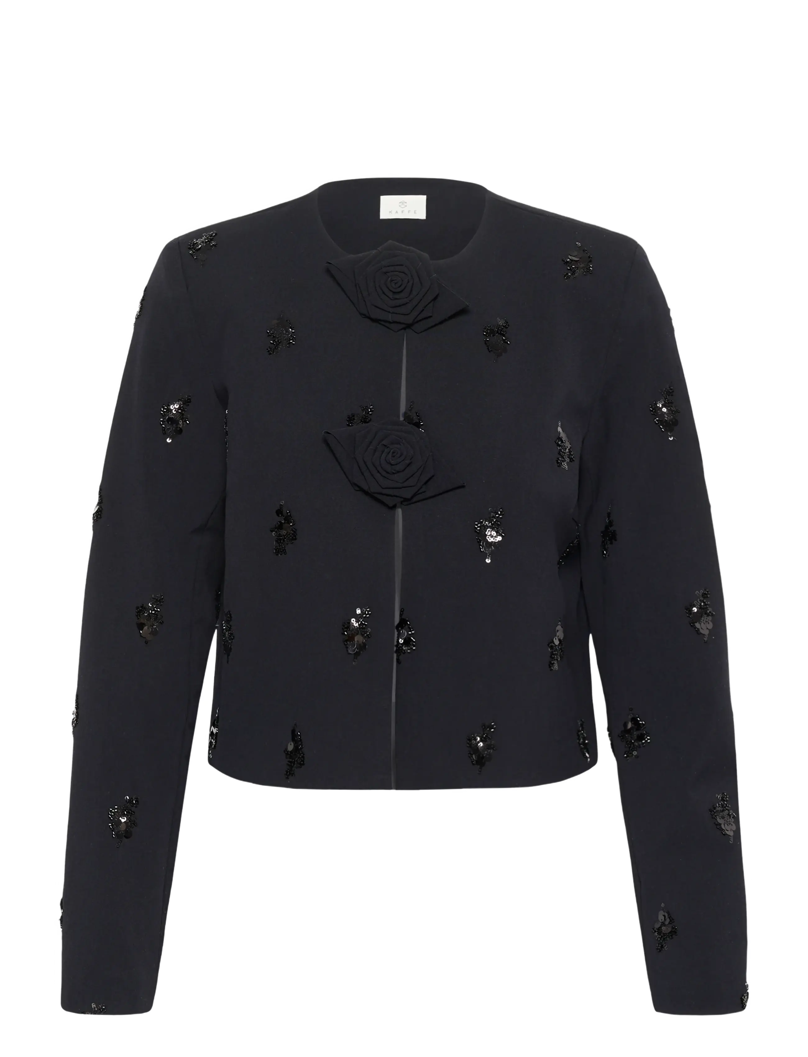 Kaffe KAvally cropped blouse - Blusen - BLACK DEEP / black