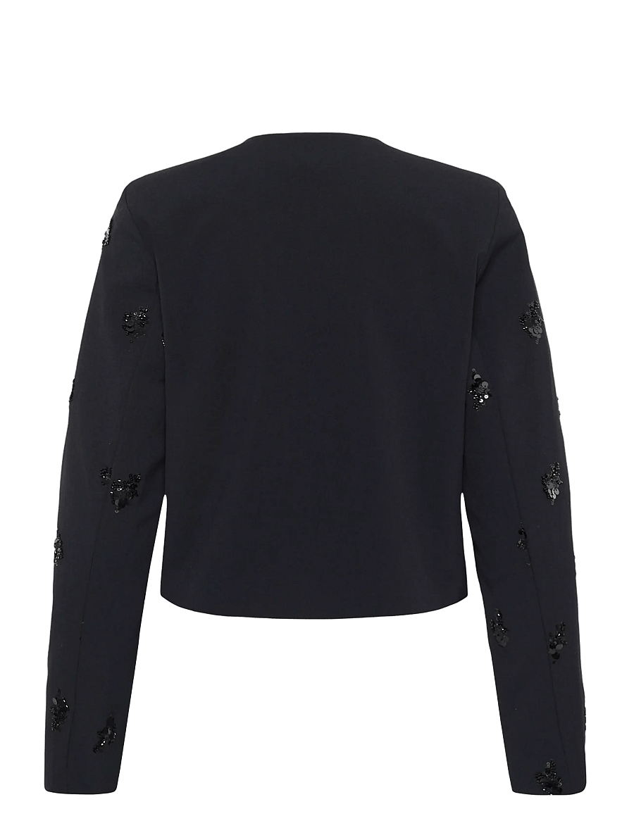 Kaffe - KAvally cropped blouse - pikkade varrukatega pluusid - black deep - 1