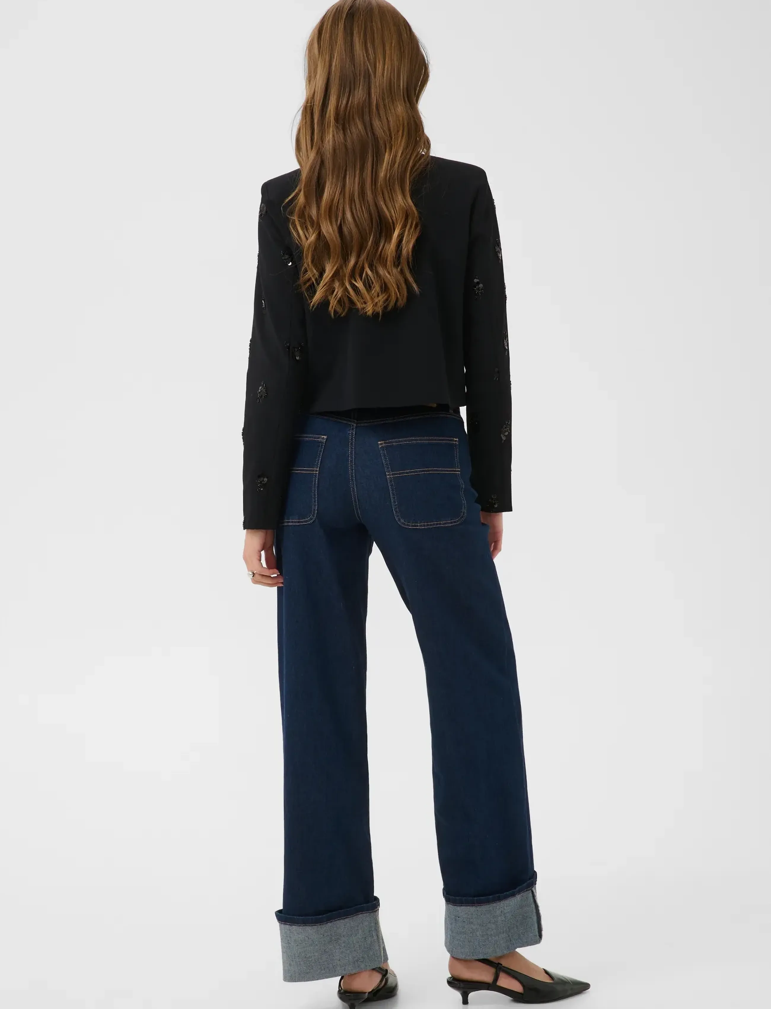 Kaffe - KAvally cropped blouse - langärmelige blusen - black deep - 4