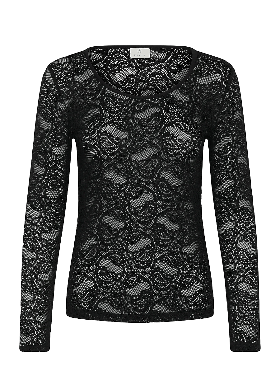 Kaffe - KAlucia T-Shirt - long-sleeved tops - black deep - 0