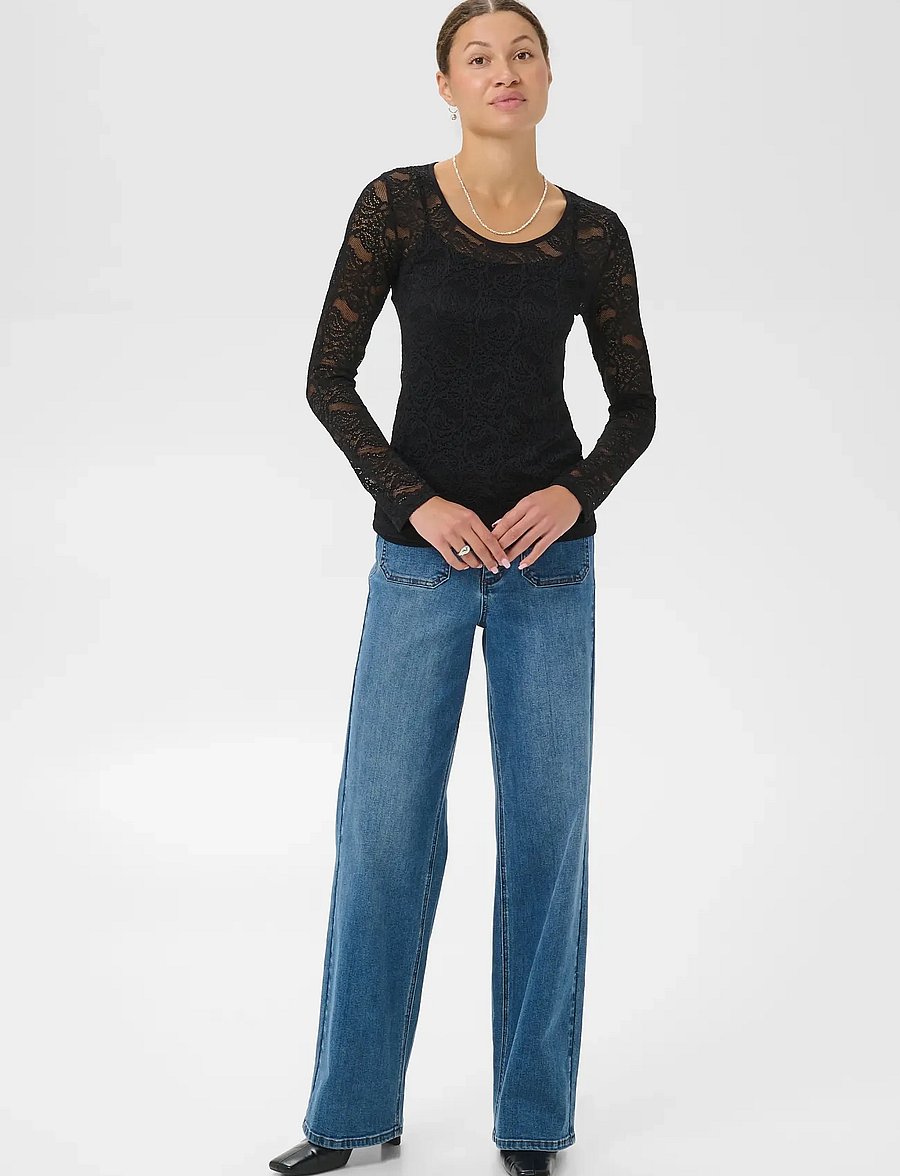 Kaffe - KAlucia T-Shirt - long-sleeved tops - black deep - 3