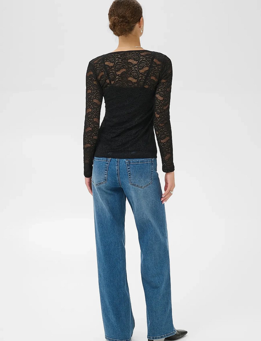 Kaffe - KAlucia T-Shirt - long-sleeved tops - black deep - 4
