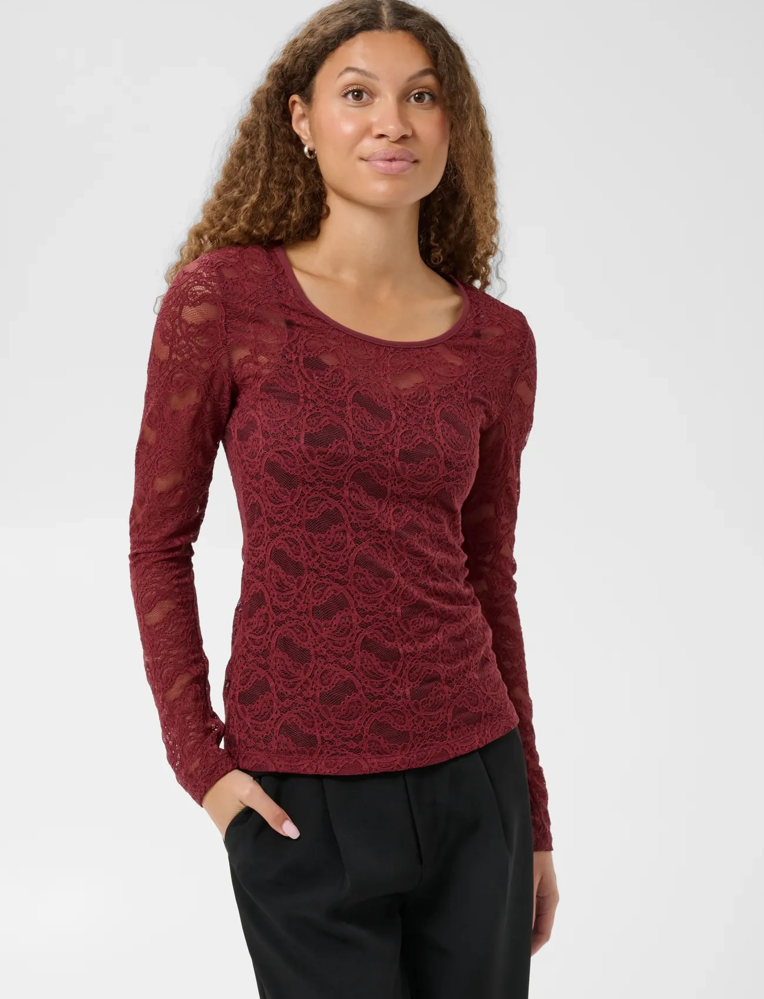 Kaffe - KAlucia T-Shirt - pikkade varrukatega topid - port - 2