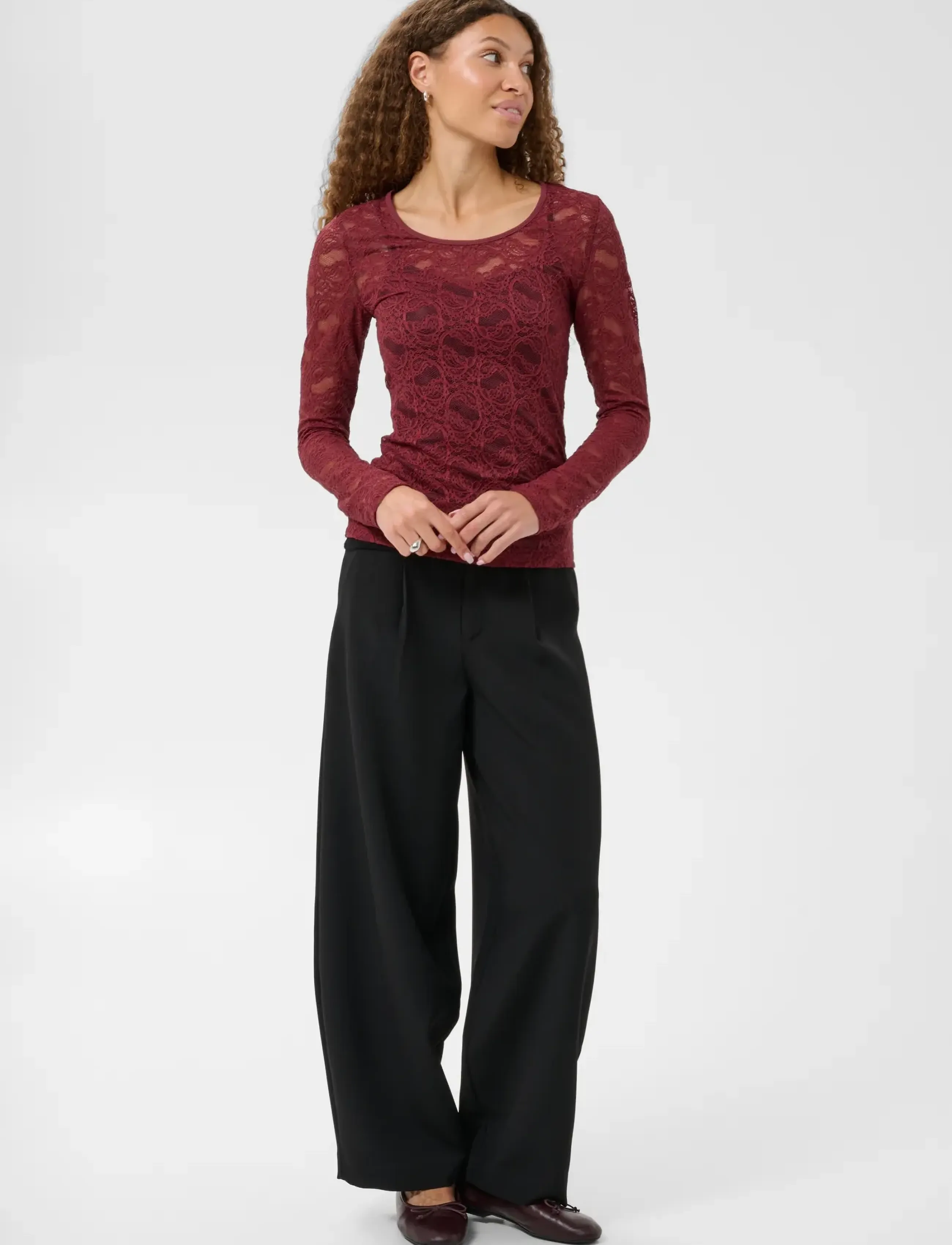 Kaffe - KAlucia T-Shirt - pikkade varrukatega topid - port - 3