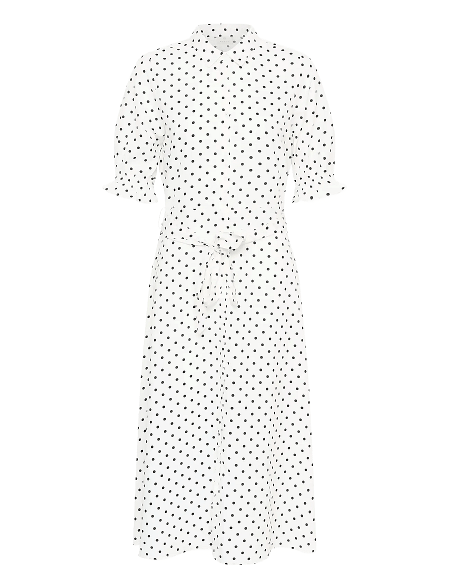 Kaffe - KAdolly Dress - skjortklänningar - chalk w/ black dots - 1