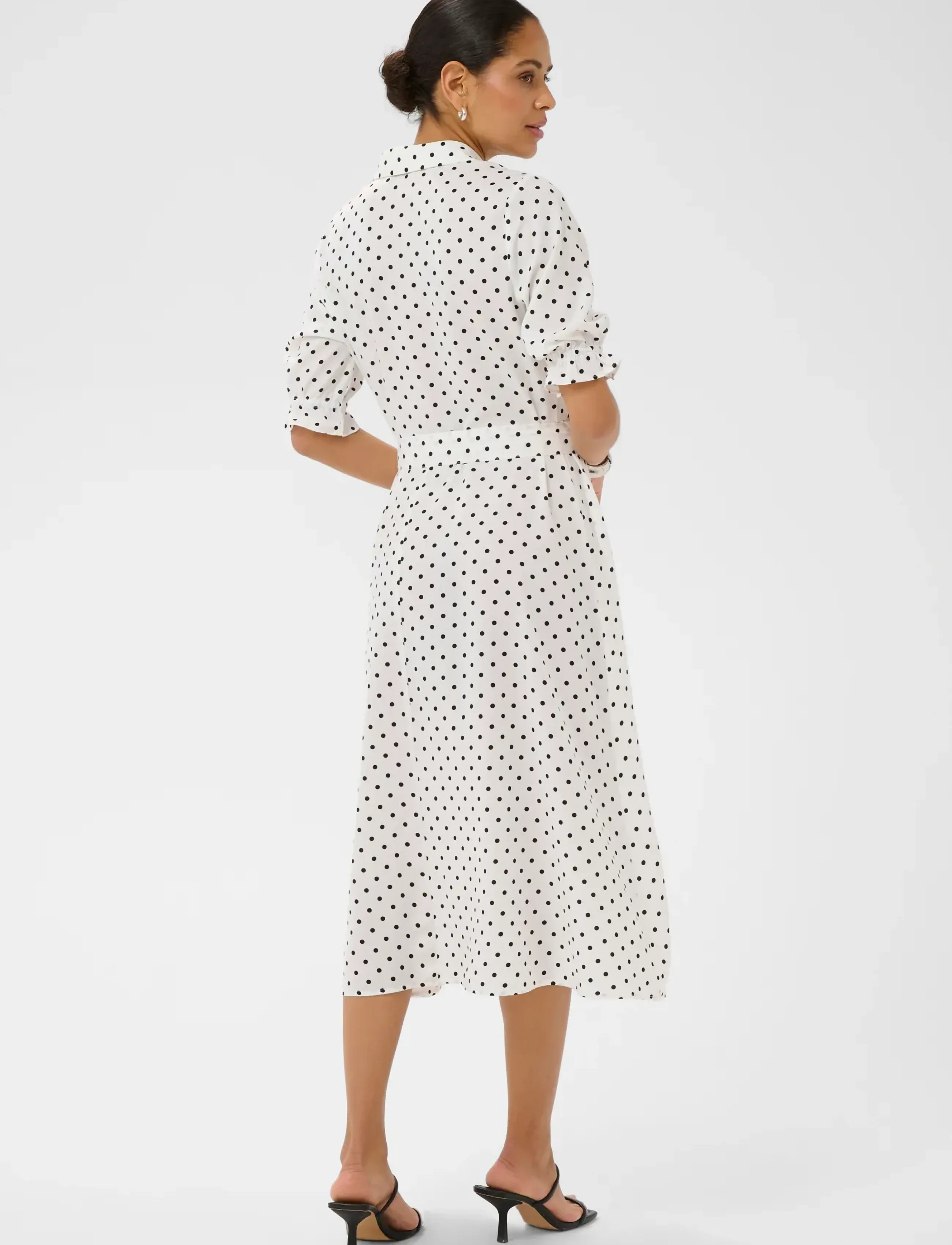 Kaffe - KAdolly Dress - särkkleidid - chalk w/ black dots - 3