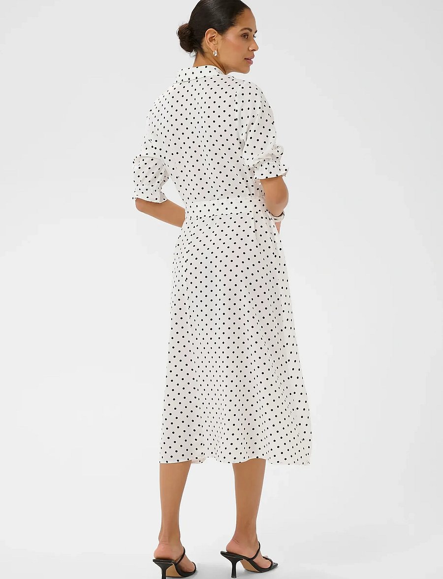 Kaffe - KAdolly Dress - skjortklänningar - chalk w/ black dots - 3
