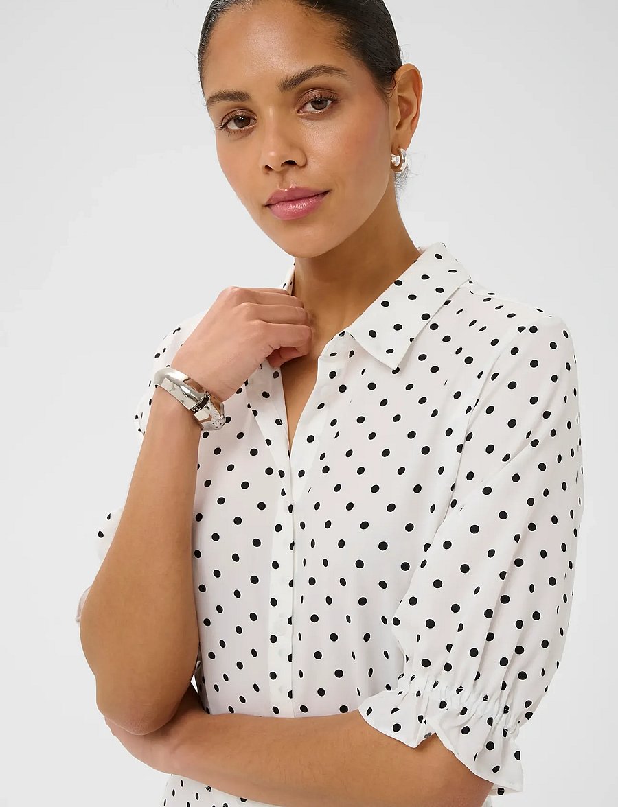 Kaffe - KAdolly Dress - skjortklänningar - chalk w/ black dots - 4