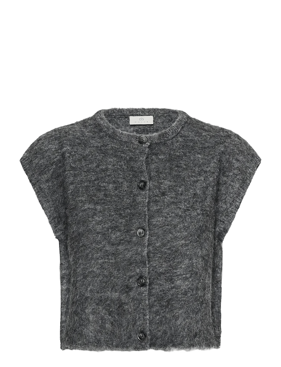 Kaffe - KAjordan Knit Vest - stickade västar - dark grey melange - 0