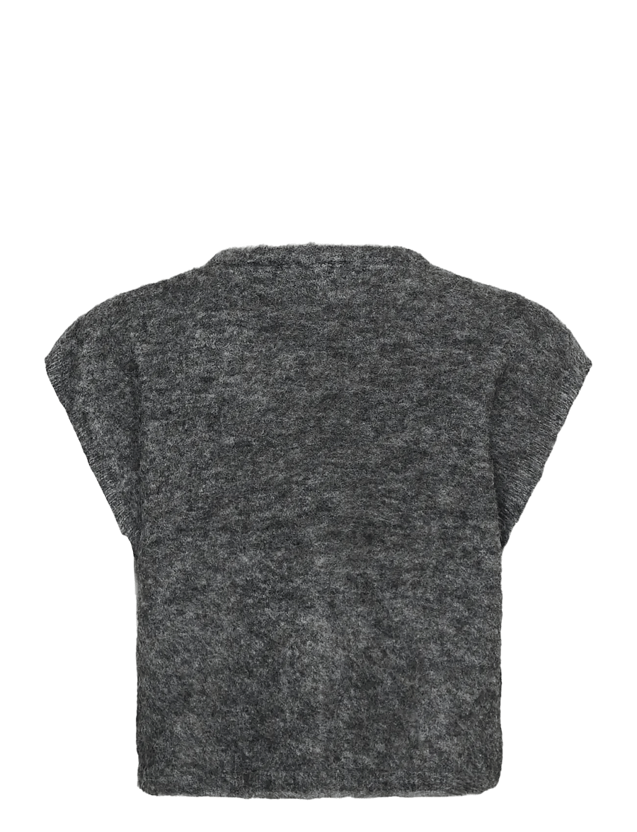 Kaffe - KAjordan Knit Vest - stickade västar - dark grey melange - 1