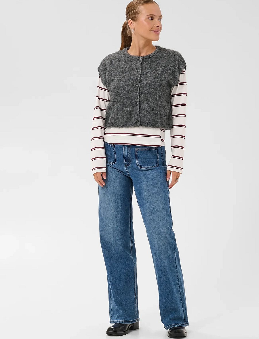 Kaffe - KAjordan Knit Vest - knitted vests - dark grey melange - 3