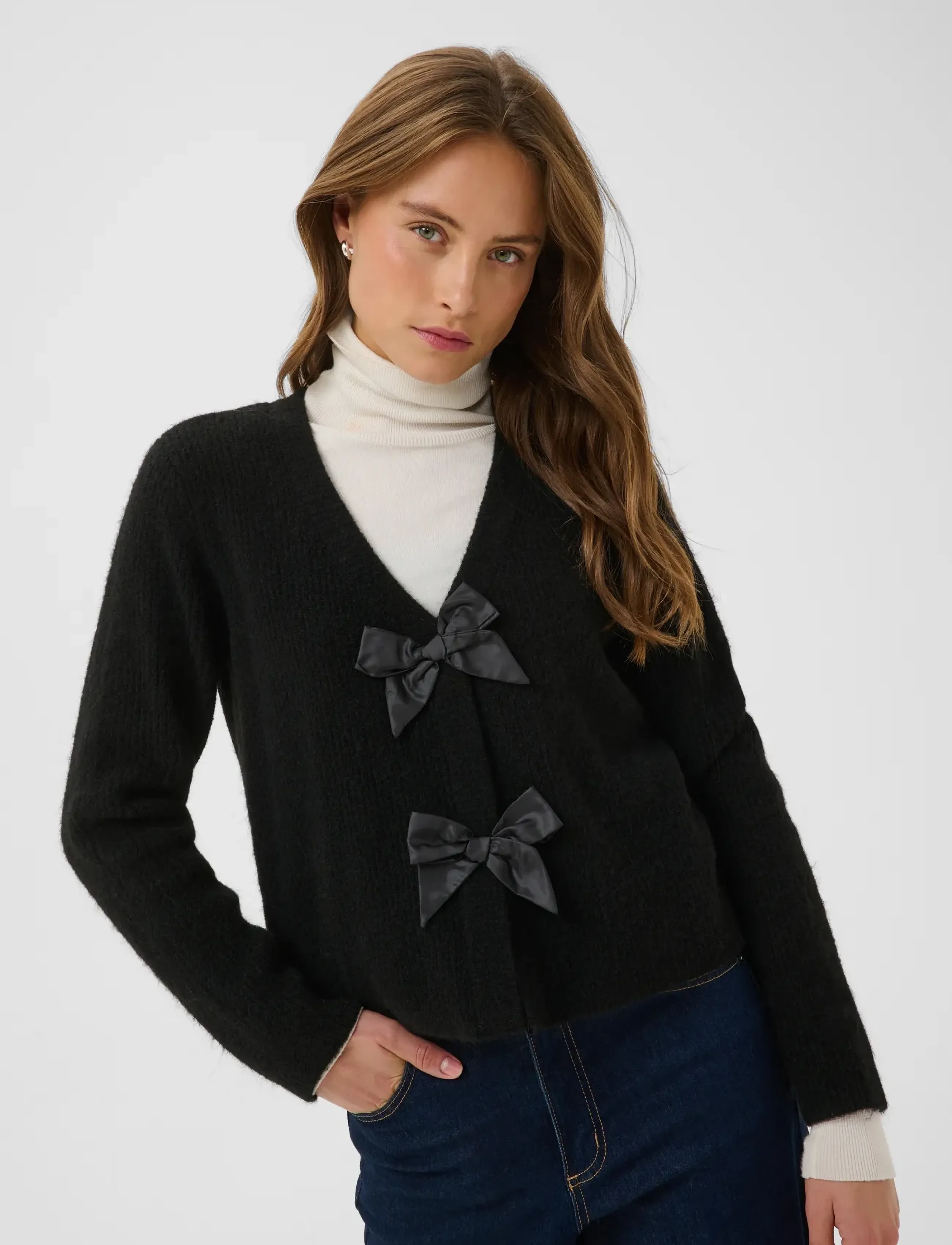 Kaffe - KAmay Knit Cardigan - autumn clothing - black deep - 5