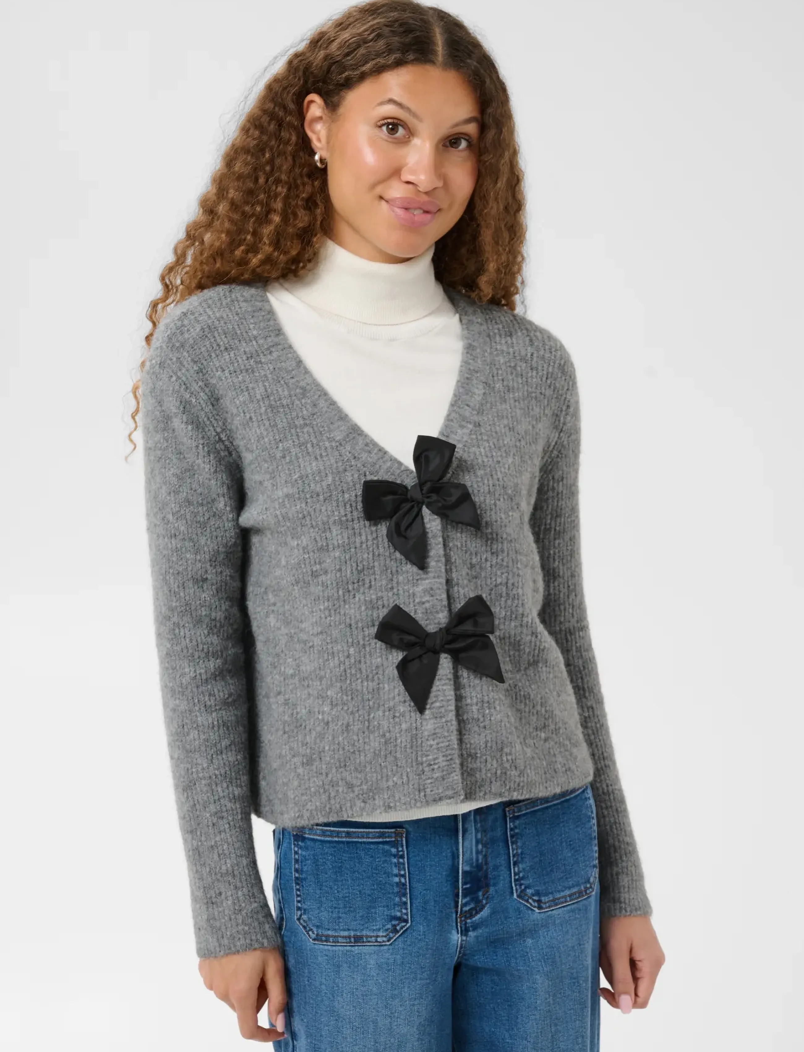 Kaffe - KAmay Knit Cardigan - strickjacken - grey melange - 2