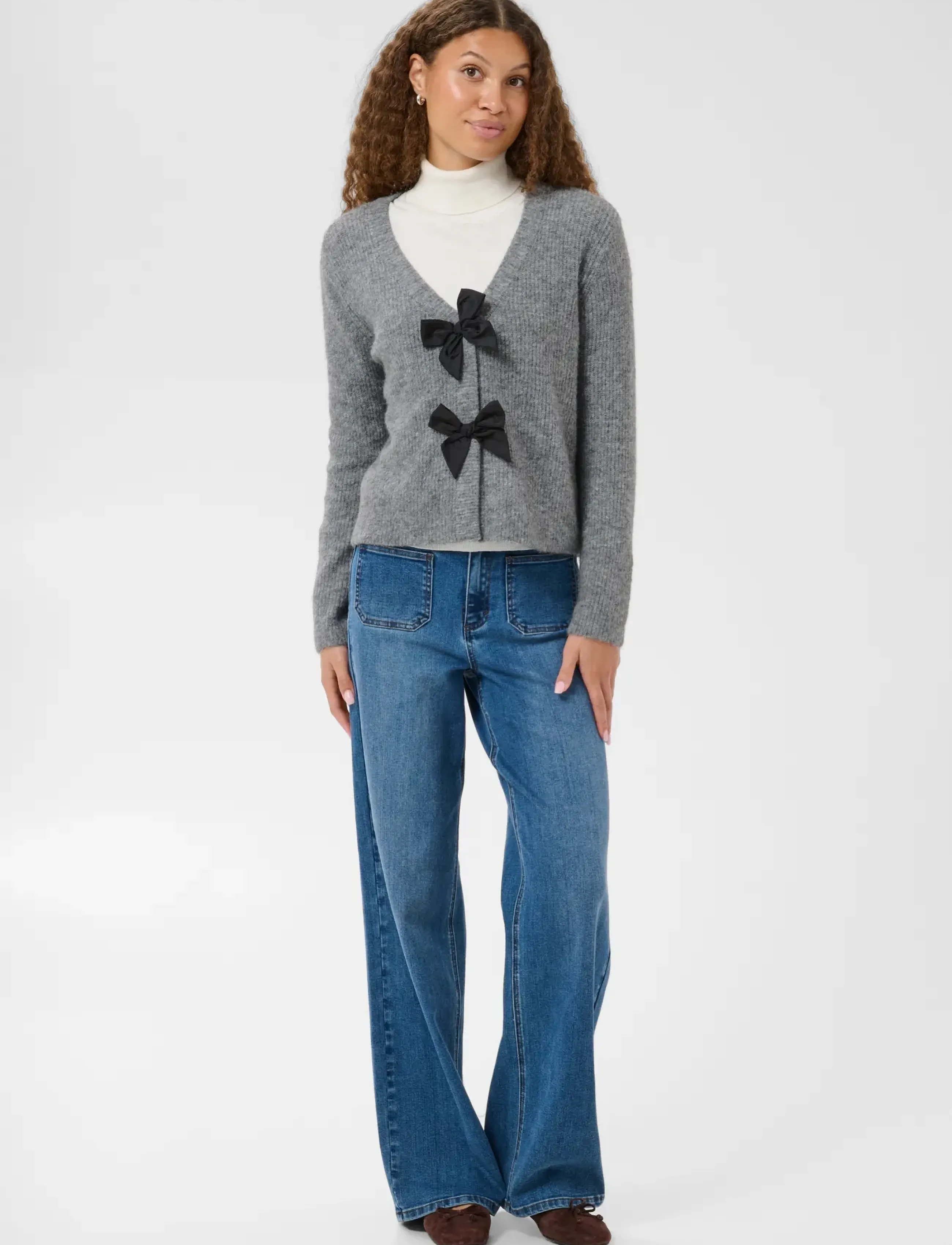 Kaffe - KAmay Knit Cardigan - strickjacken - grey melange - 3