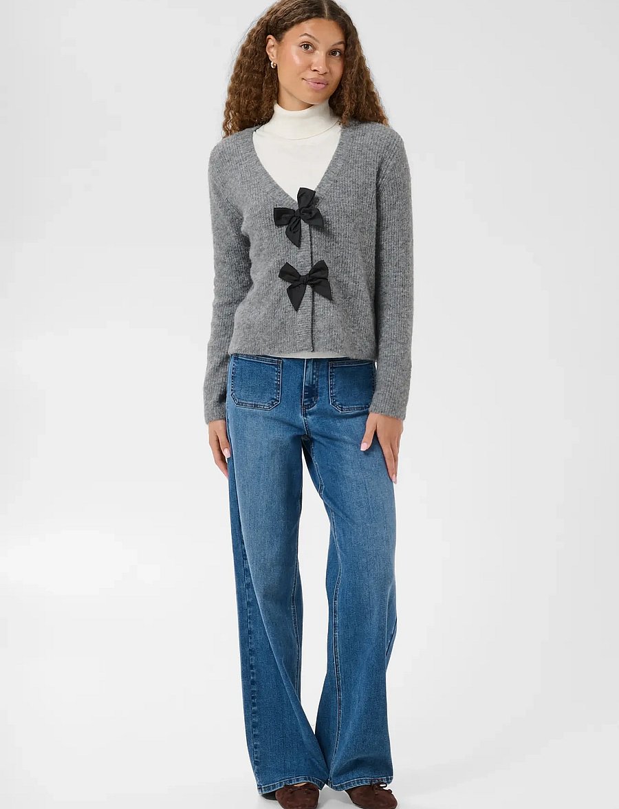 Kaffe - KAmay Knit Cardigan - strickjacken - grey melange - 3