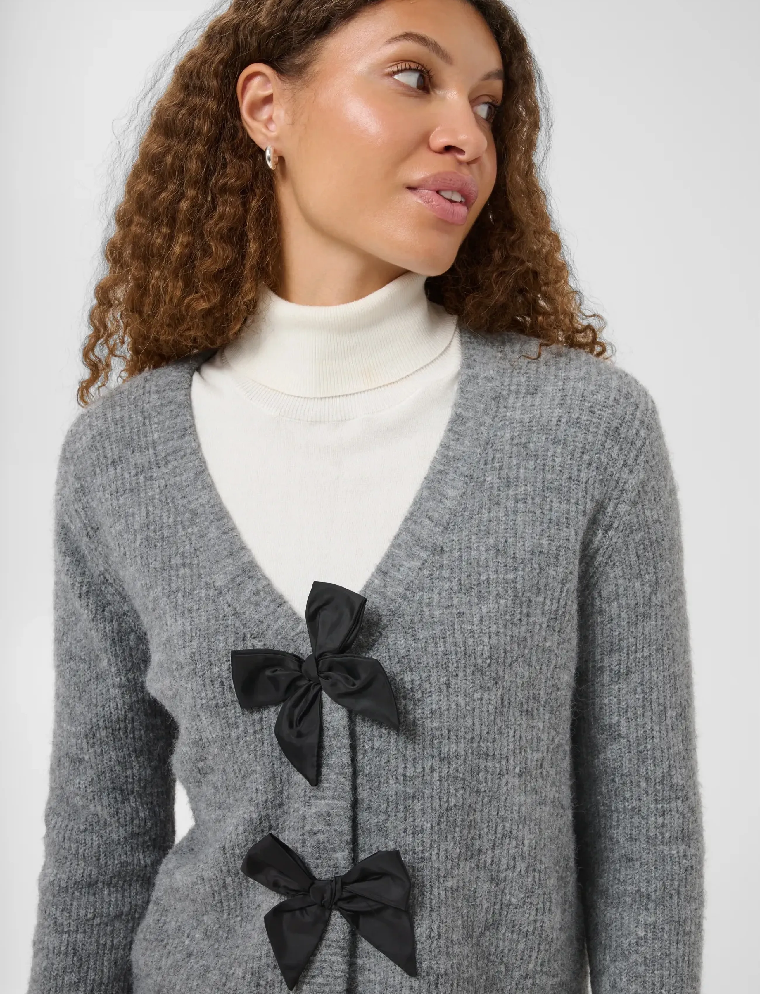 Kaffe - KAmay Knit Cardigan - strickjacken - grey melange - 5