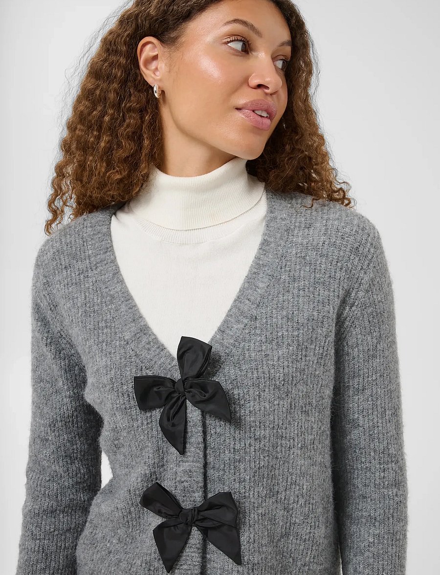 Kaffe - KAmay Knit Cardigan - strickjacken - grey melange - 5