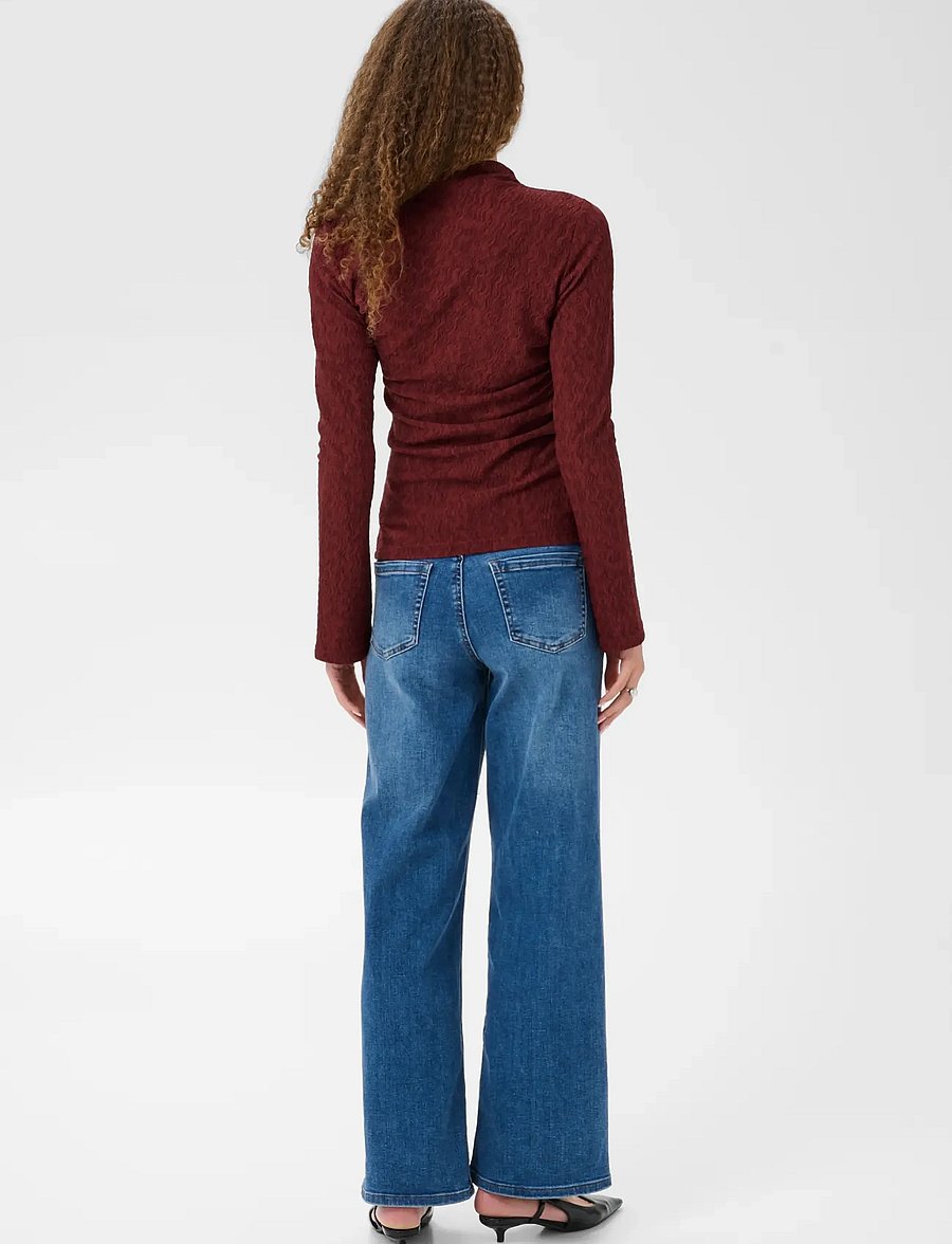 Kaffe - KArita Jersey Blouse - langärmelige blusen - port - 4