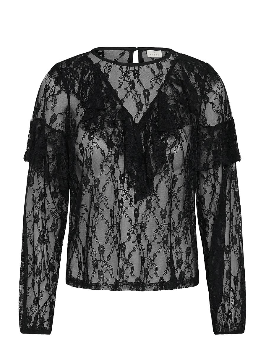 Kaffe - KAace Blouse - long sleeved blouses - black deep - 0
