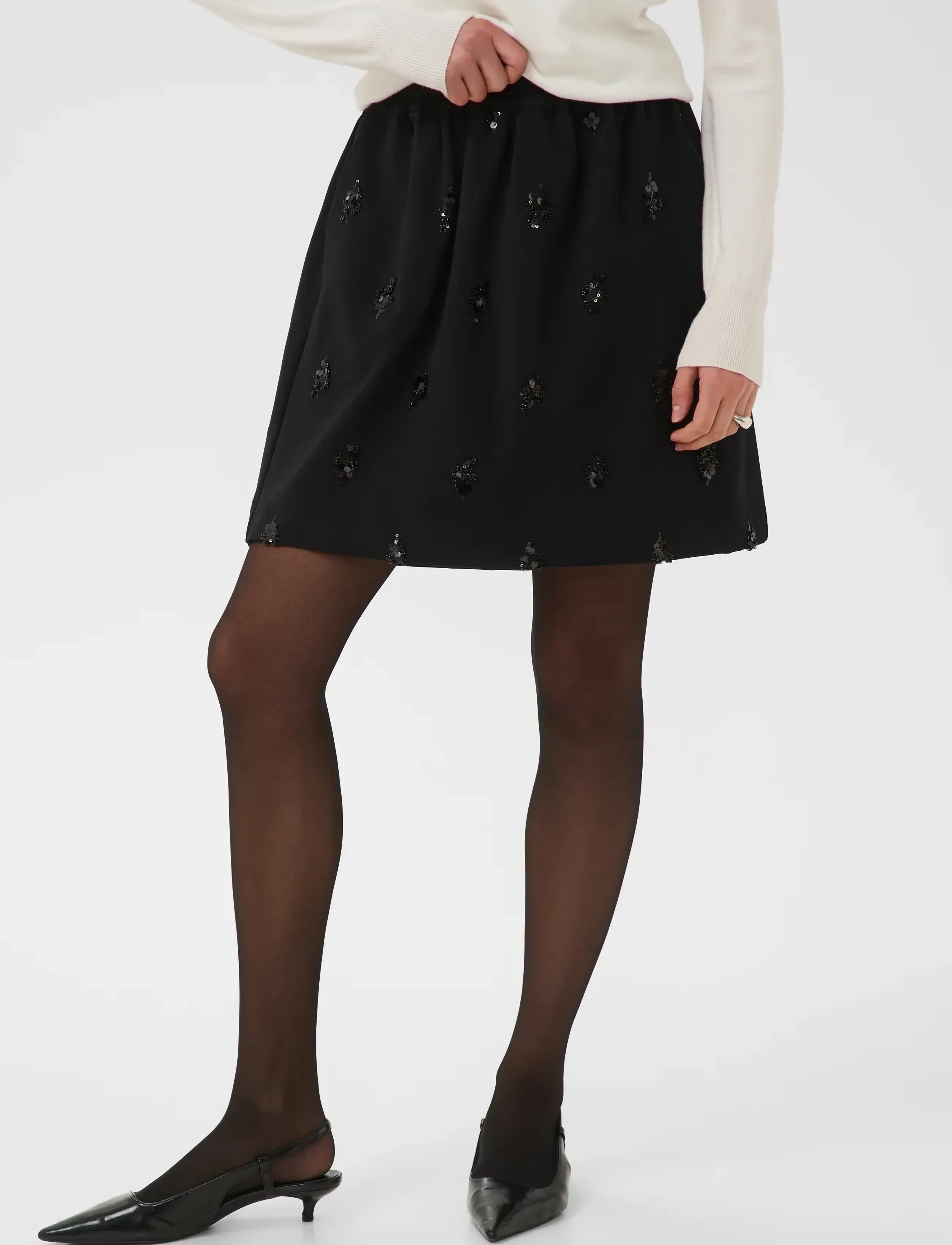 Kaffe - KAvally Skirt - pailletten-röcke - black deep - 2