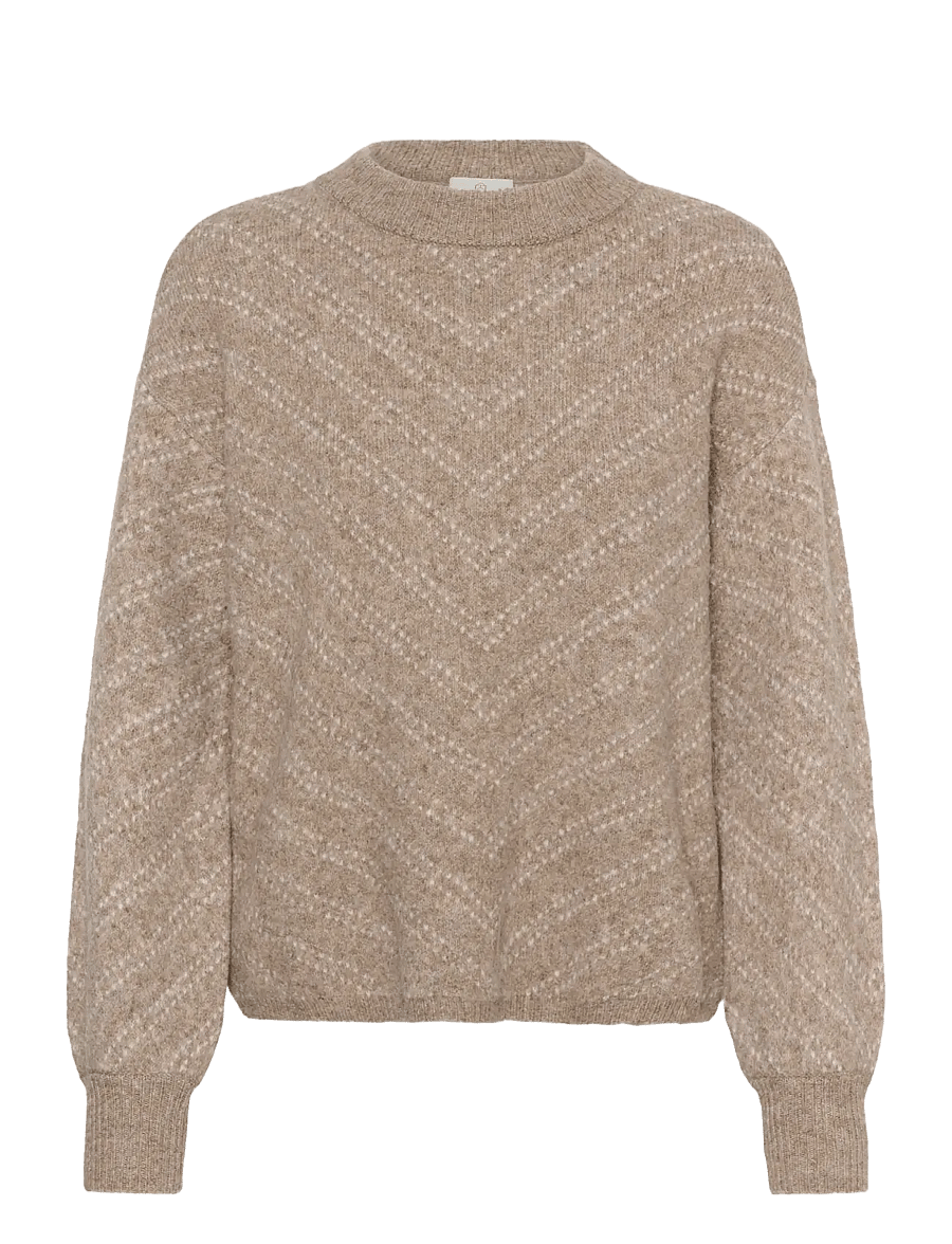 Kaffe - KAhillery Pullover - pullover - desert taupe m./chalk stripe - 0