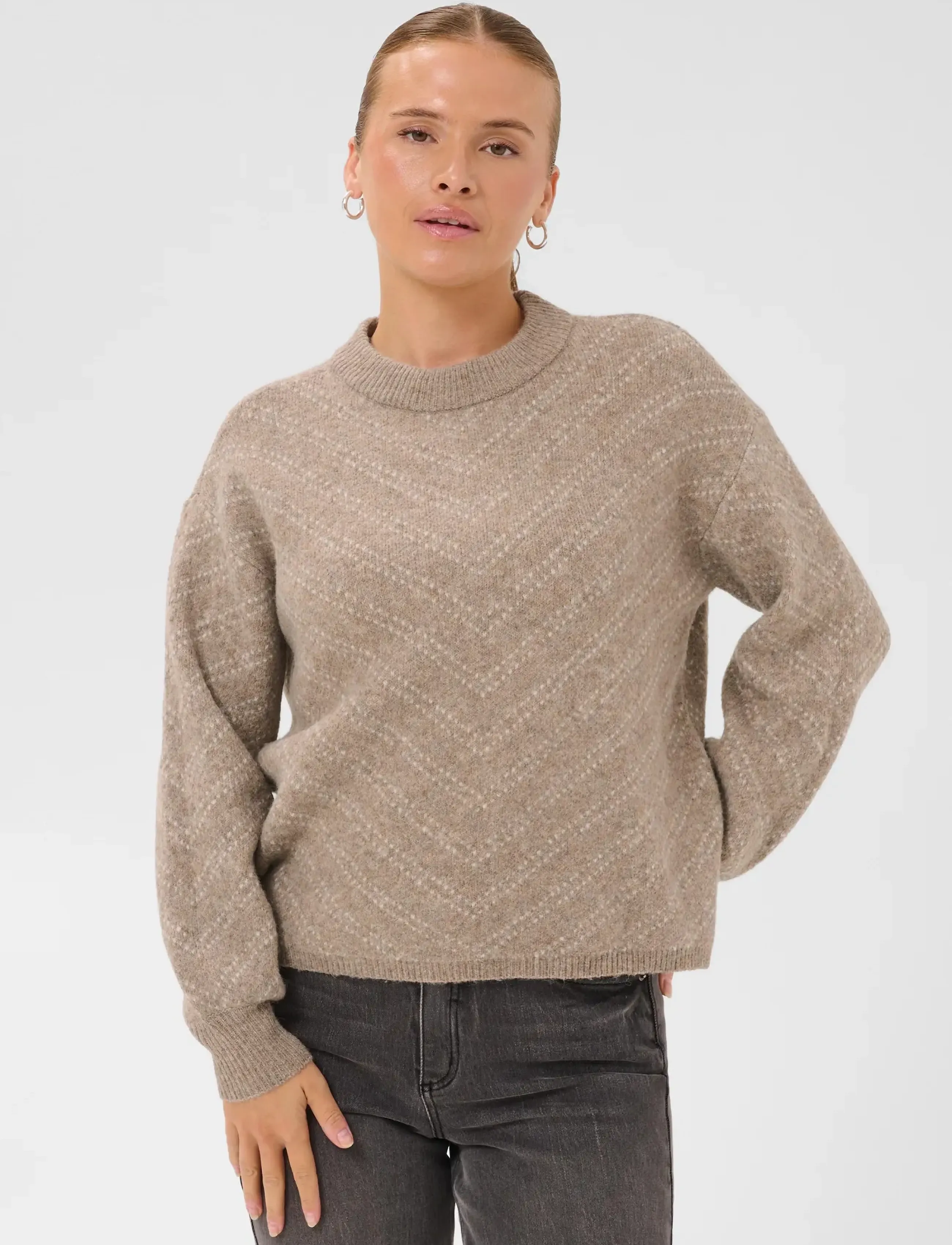 Kaffe - KAhillery Pullover - pullover - desert taupe m./chalk stripe - 2