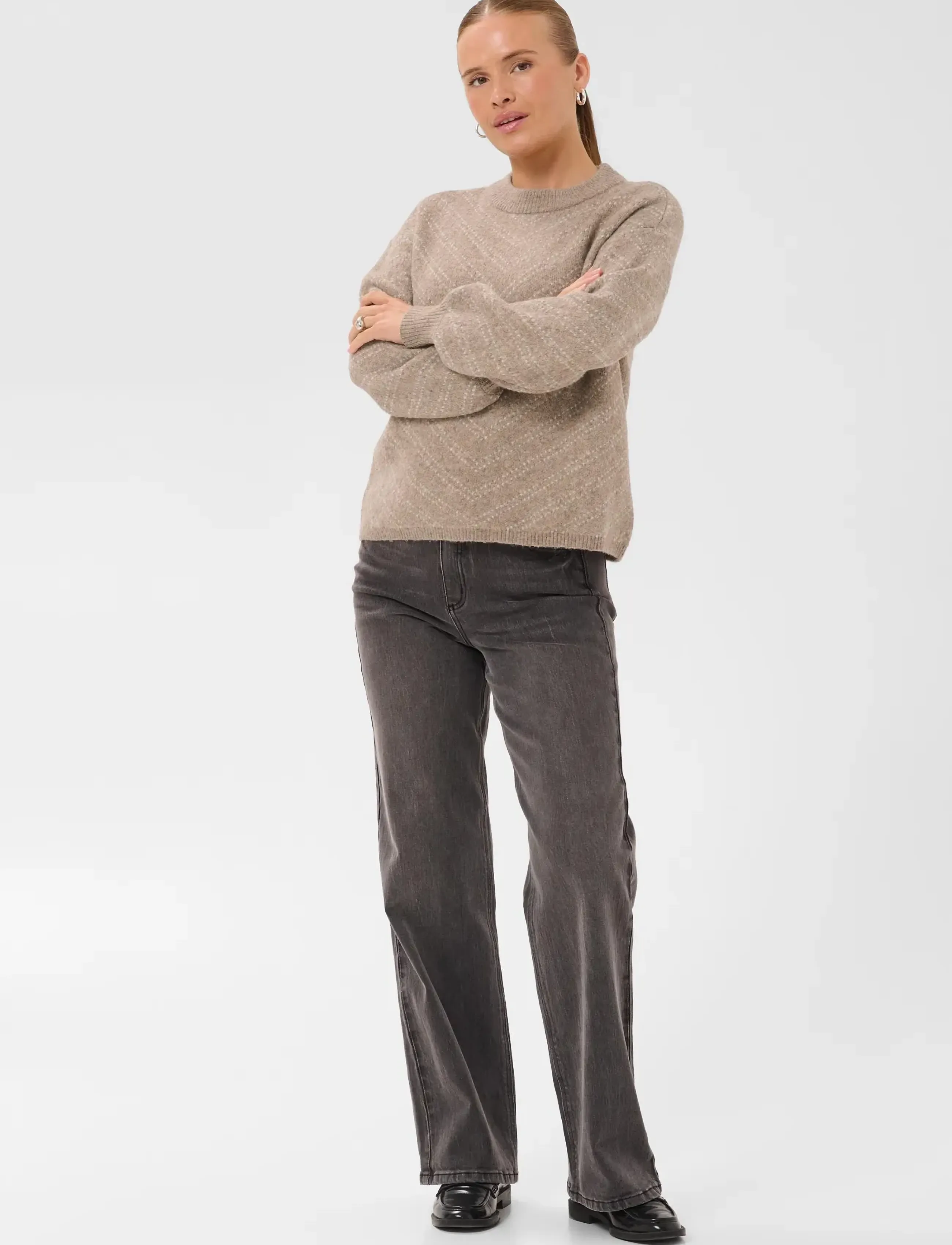 Kaffe - KAhillery Pullover - pullover - desert taupe m./chalk stripe - 3