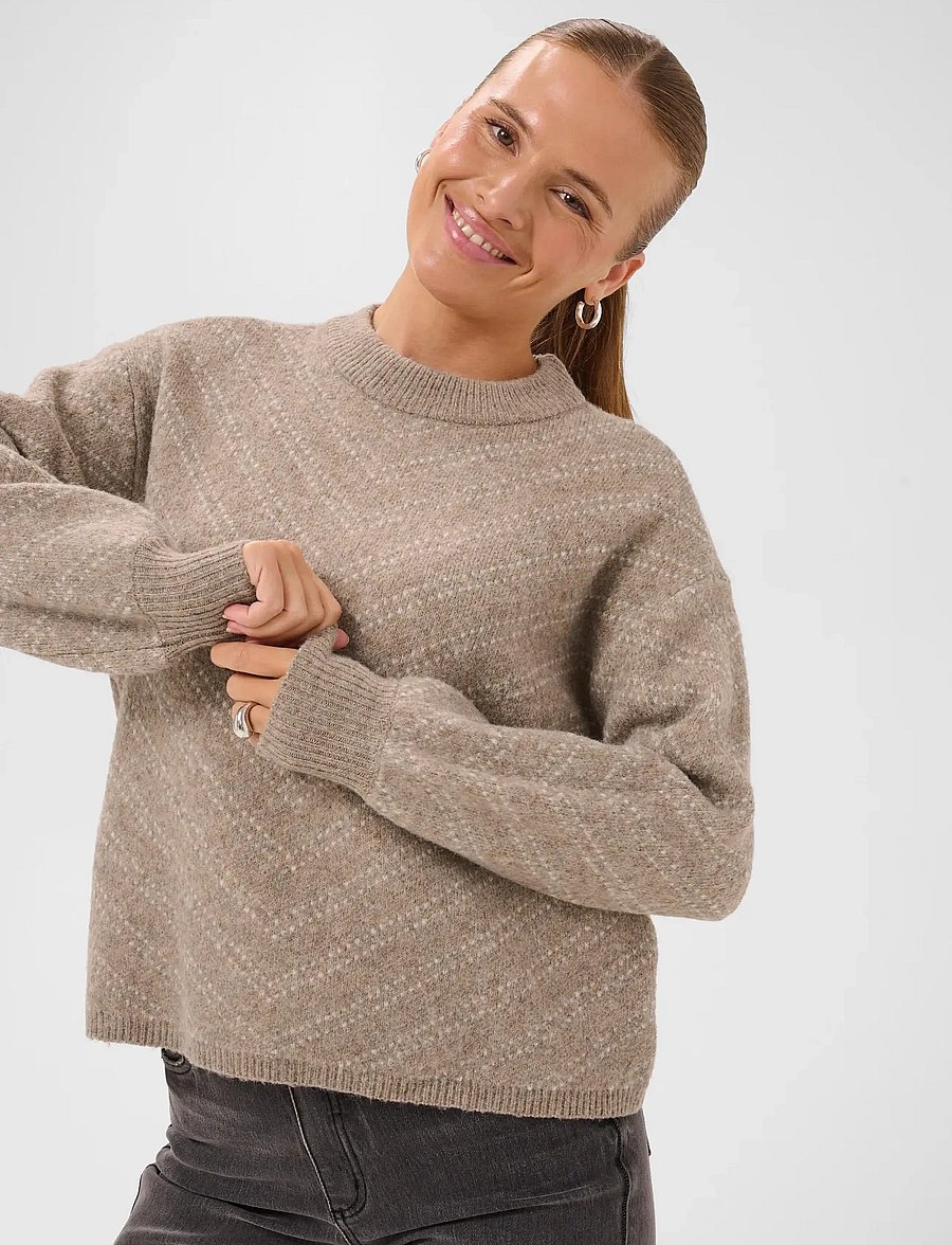 Kaffe - KAhillery Pullover - pullover - desert taupe m./chalk stripe - 5