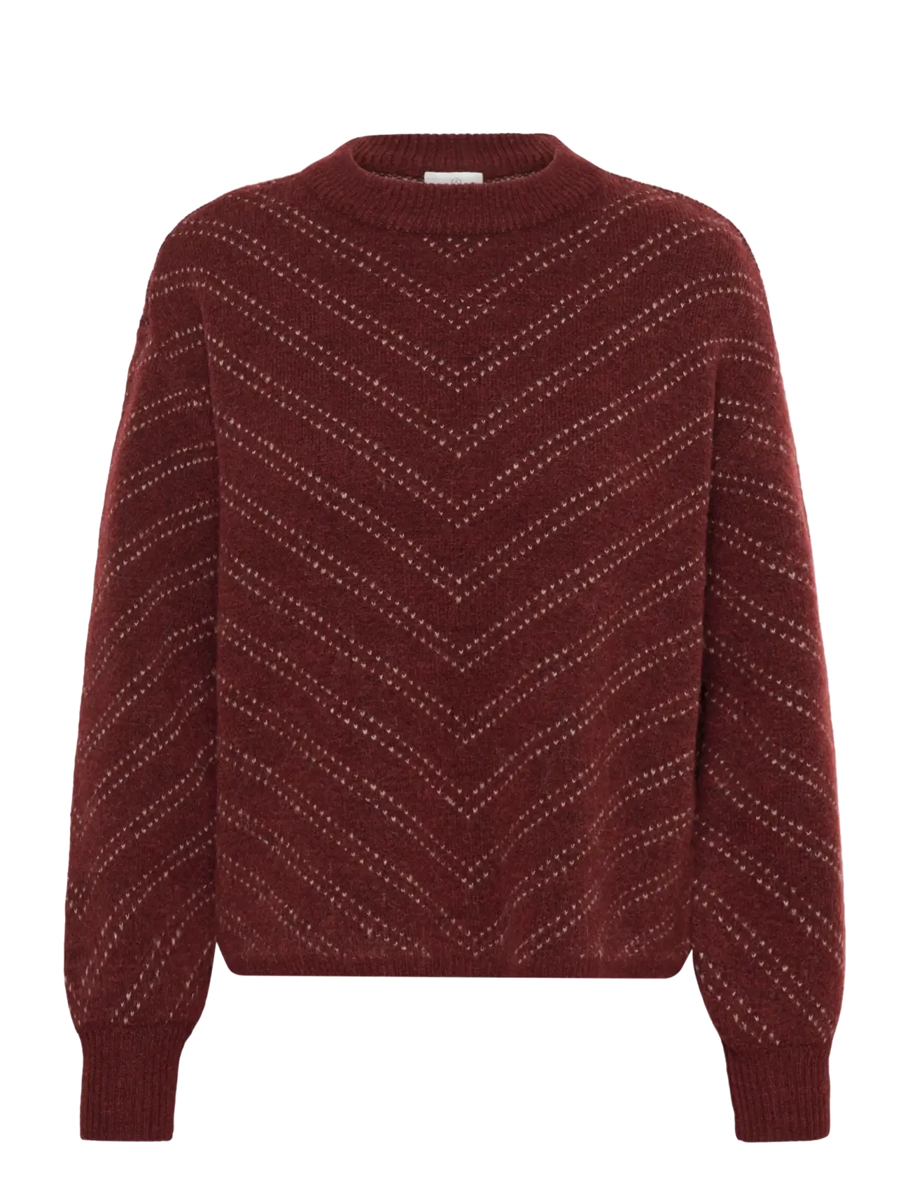 Kaffe KAhillery Pullover - Tøj - PORT M./DESERT TAUPE M. STRIPE / burgundy