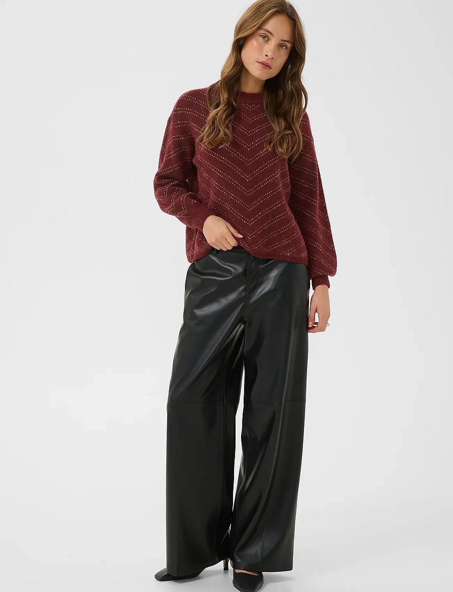 Kaffe - KAhillery Pullover - pullover - port m./desert taupe m. stripe - 3