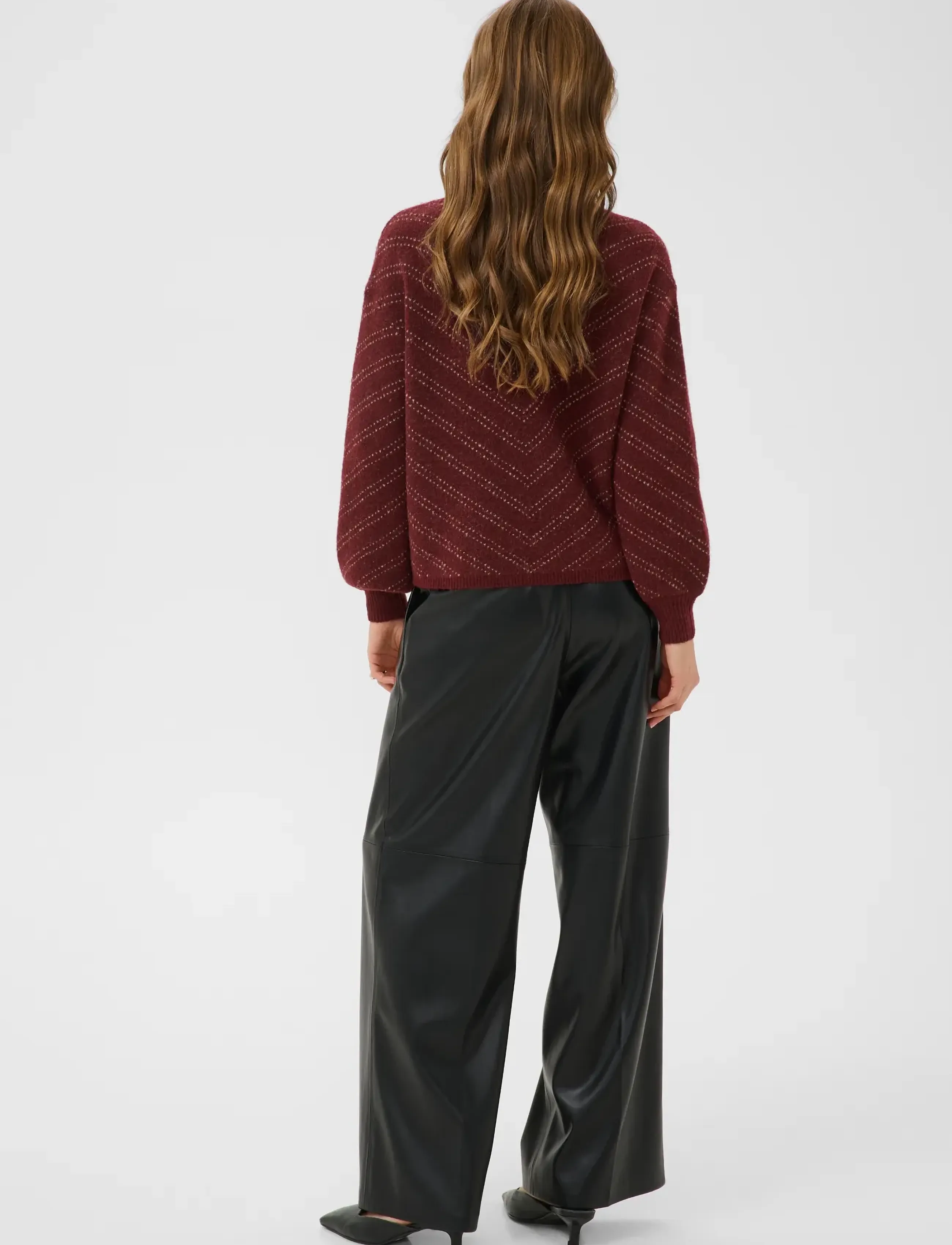Kaffe - KAhillery Pullover - pullover - port m./desert taupe m. stripe - 4
