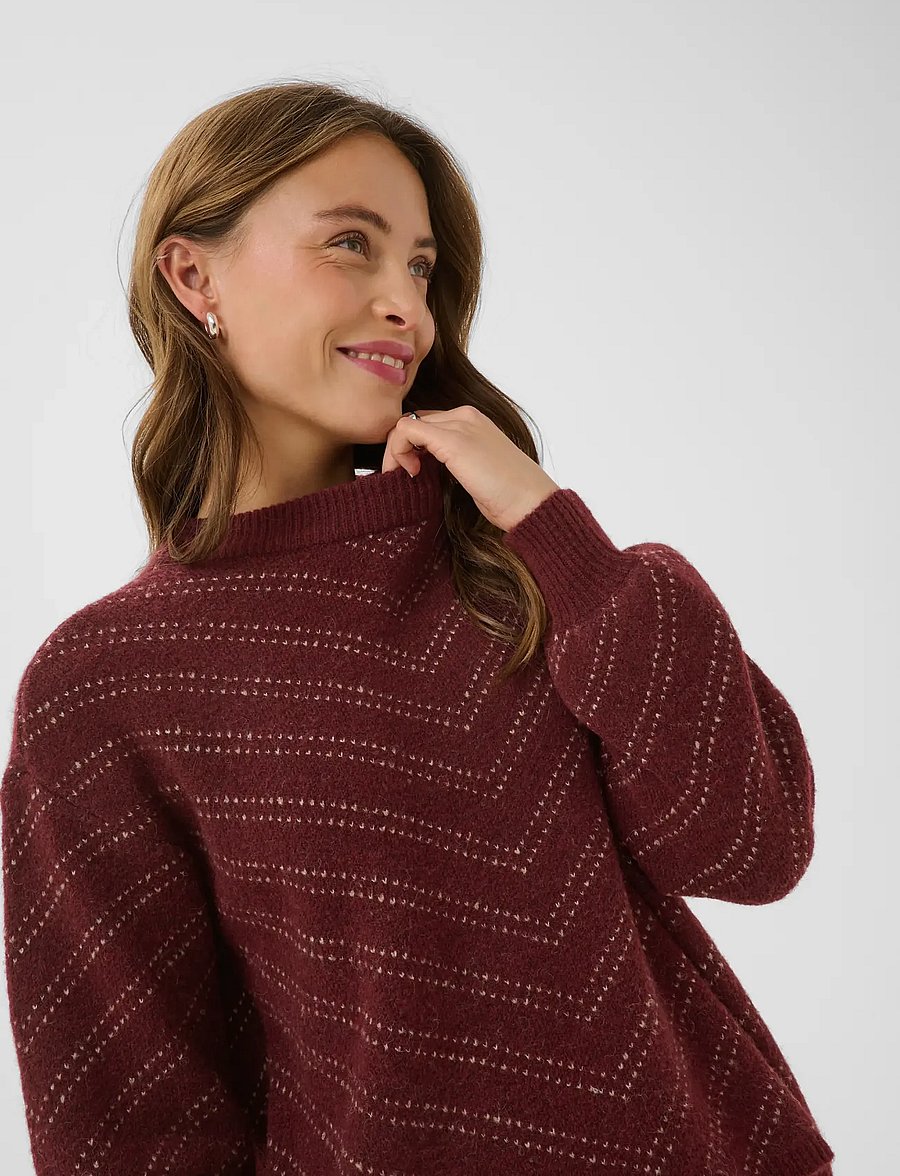 Kaffe - KAhillery Pullover - pullover - port m./desert taupe m. stripe - 5