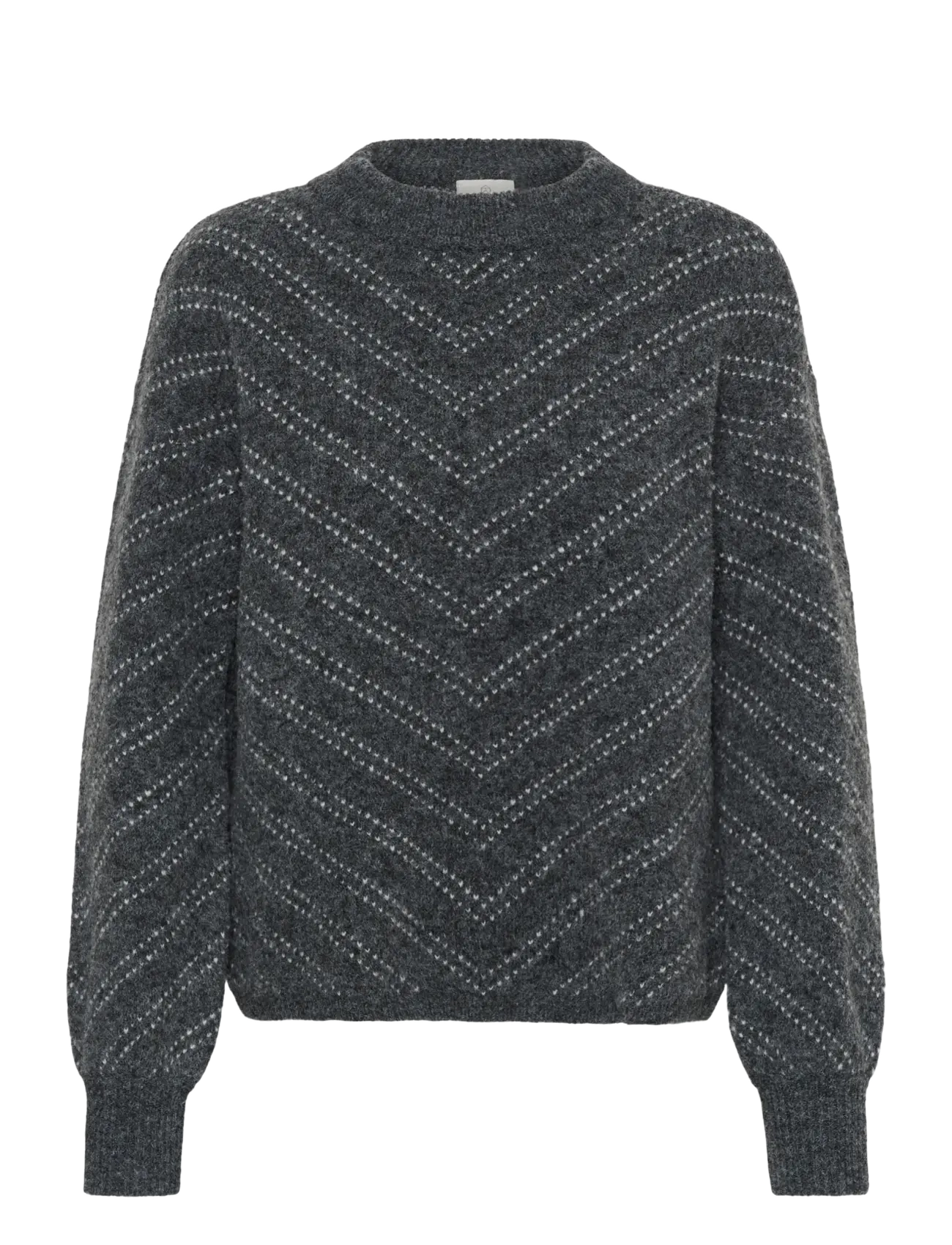 Kaffe KAhillery Pullover - Stickat - DARK GREY M./CHALK STRIPE / grey