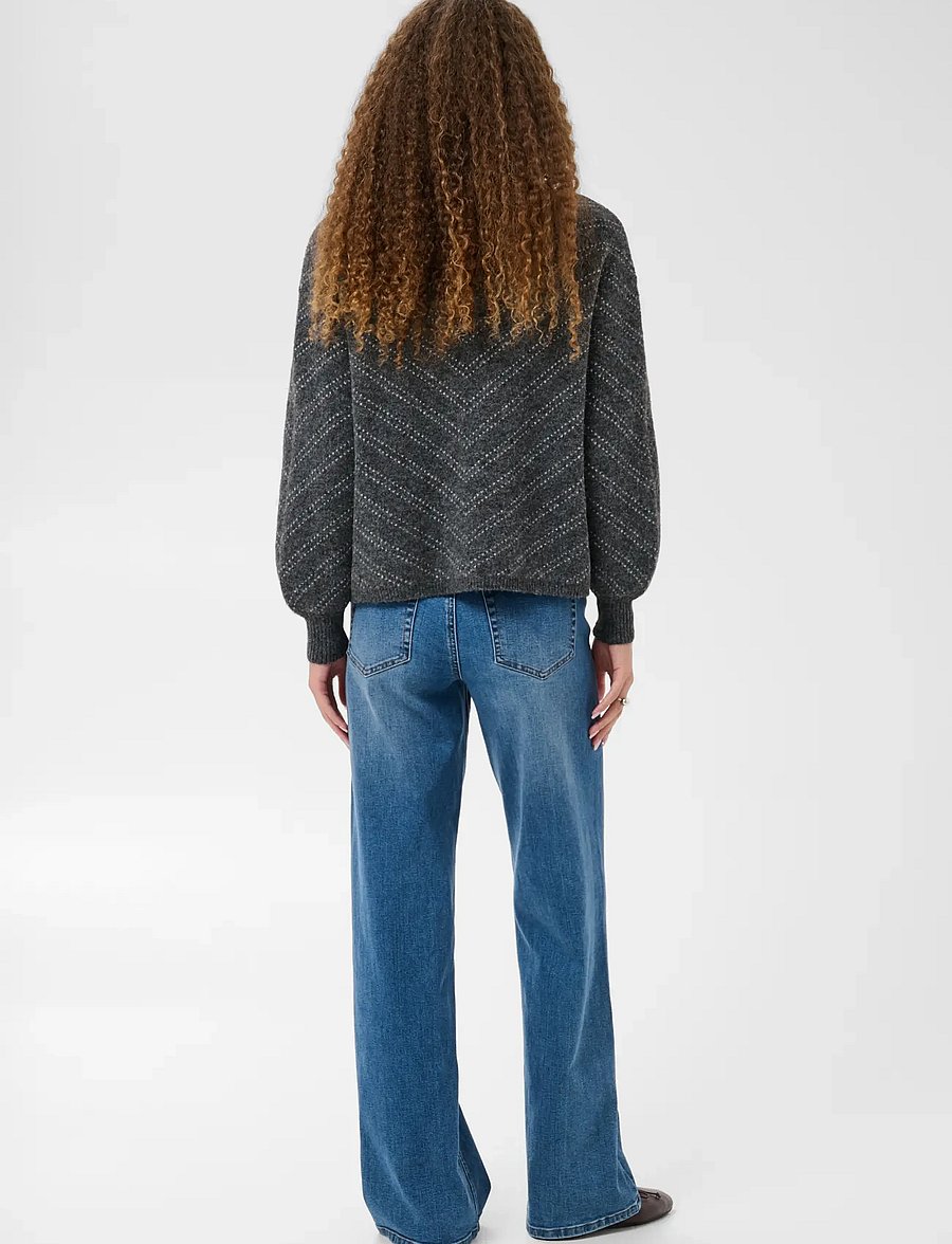 Kaffe - KAhillery Pullover - jumpers - dark grey m./chalk stripe - 4