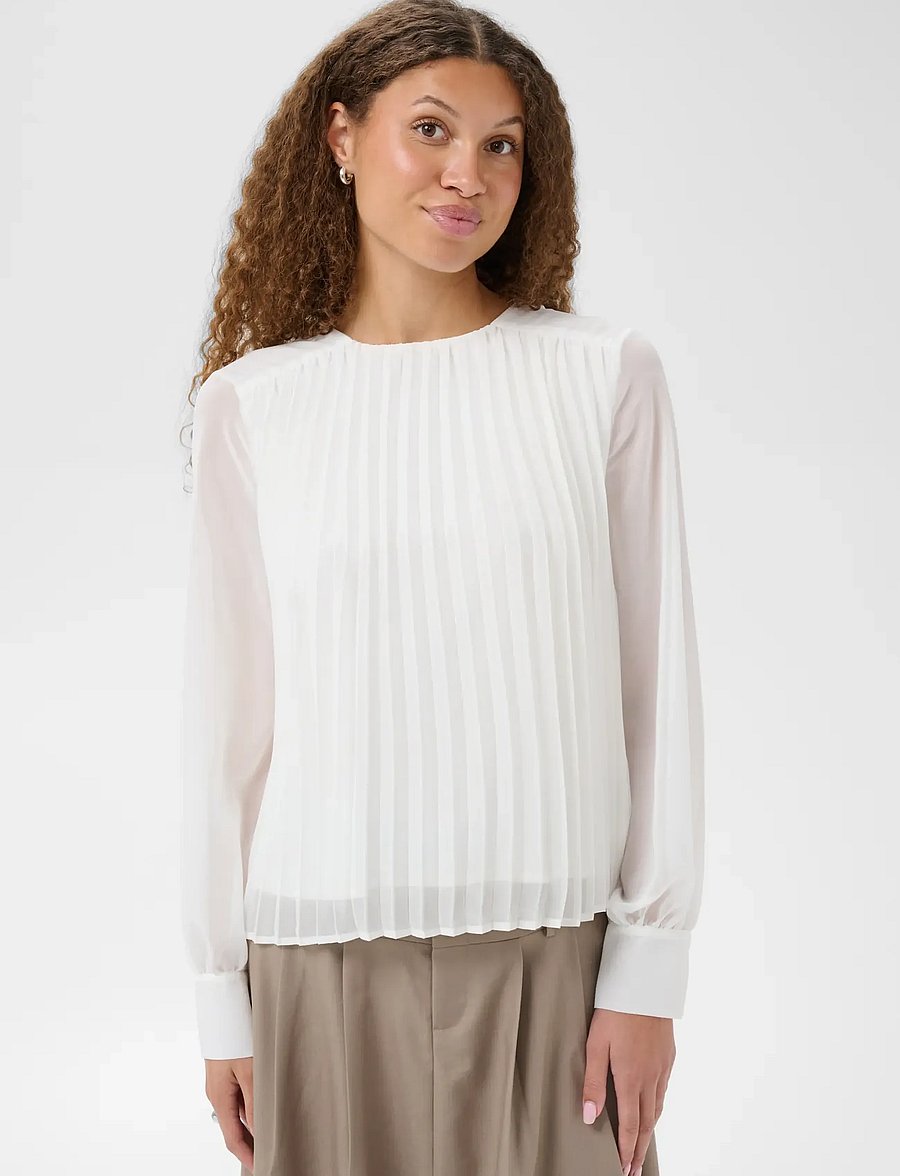 Kaffe - KAeloise Blouse - long sleeved blouses - chalk - 2