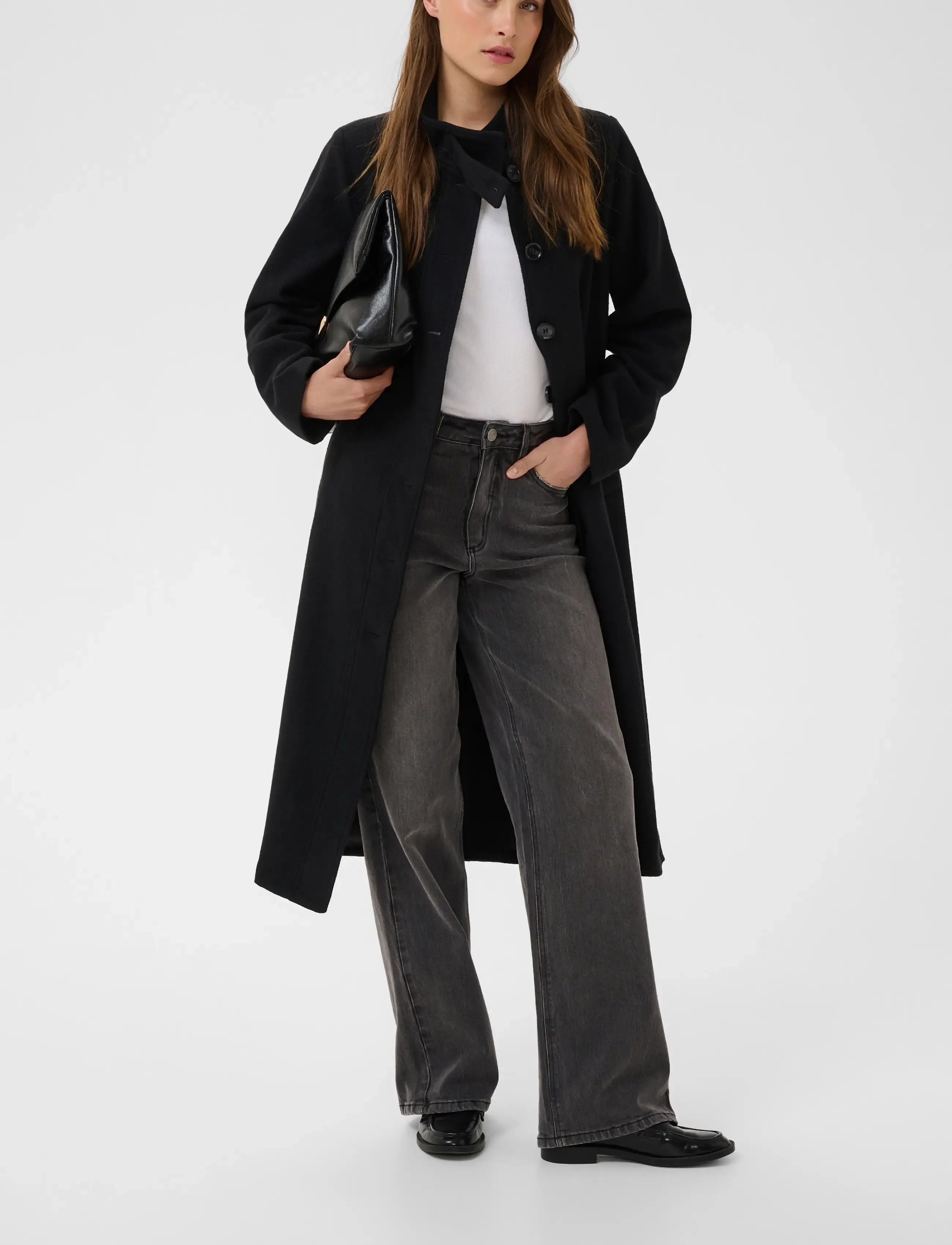Kaffe - KAfanny Button Coat - winter jackets - black deep - 2