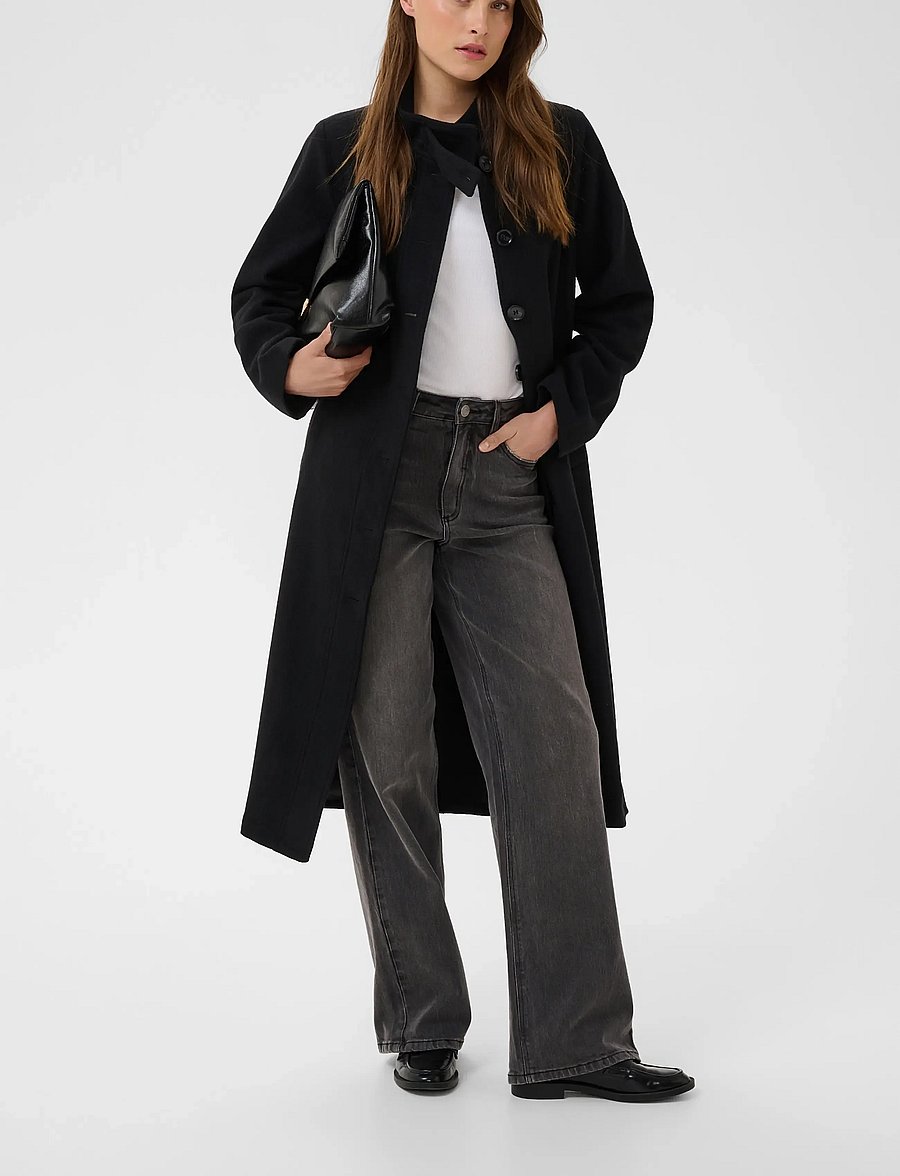 Kaffe - KAfanny Button Coat - winter jackets - black deep - 2