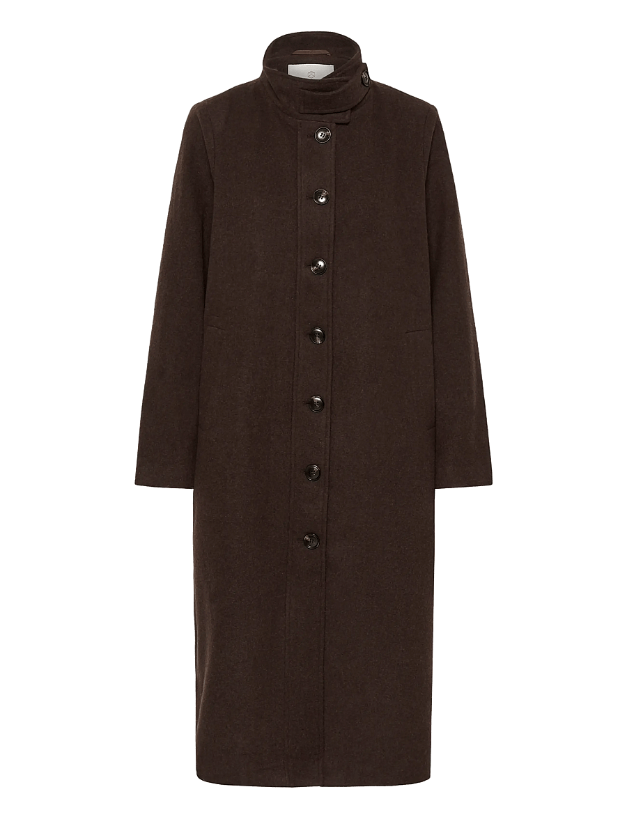 Kaffe - KAfanny Button Coat - winter jackets - chocolate brown - 0