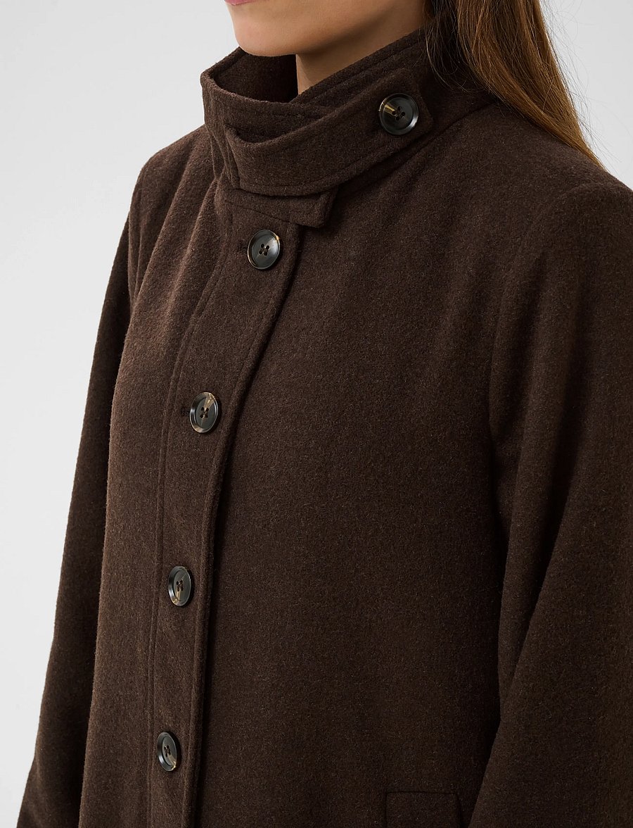 Kaffe - KAfanny Button Coat - winter jackets - chocolate brown - 5