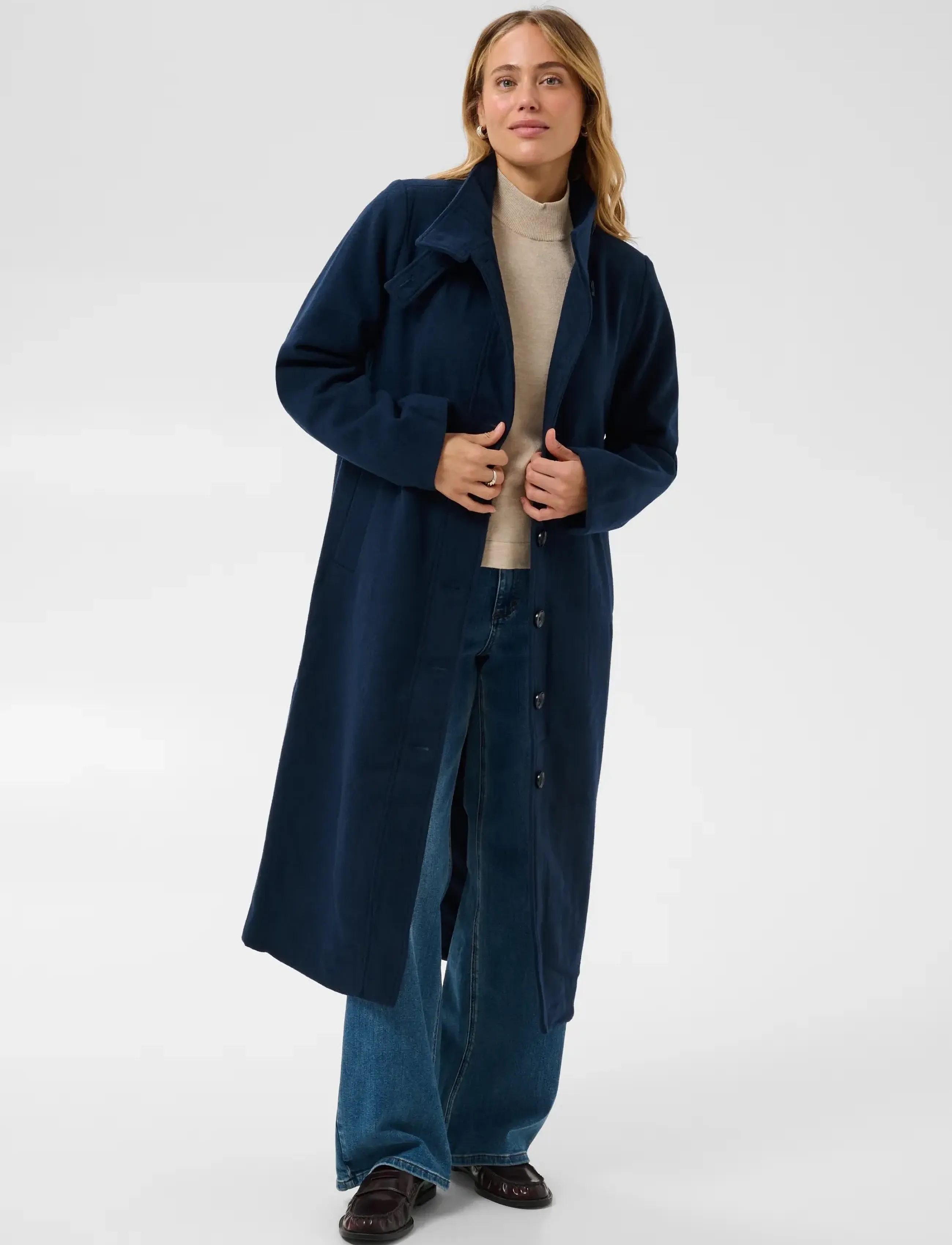 Kaffe - KAfanny Button Coat - vinterjakker - midnight marine - 2