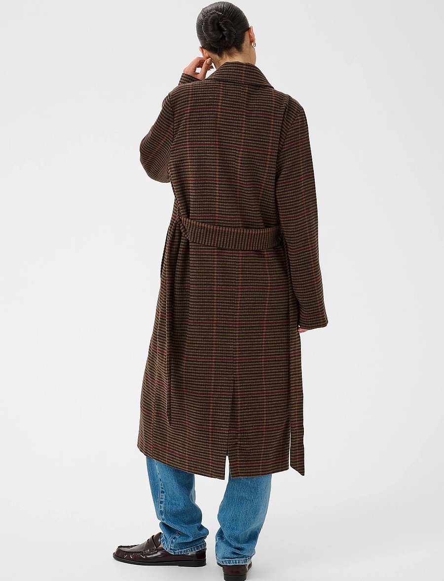 Kaffe - KAfanni Checked Coat - winter jackets - brown/multi check - 3