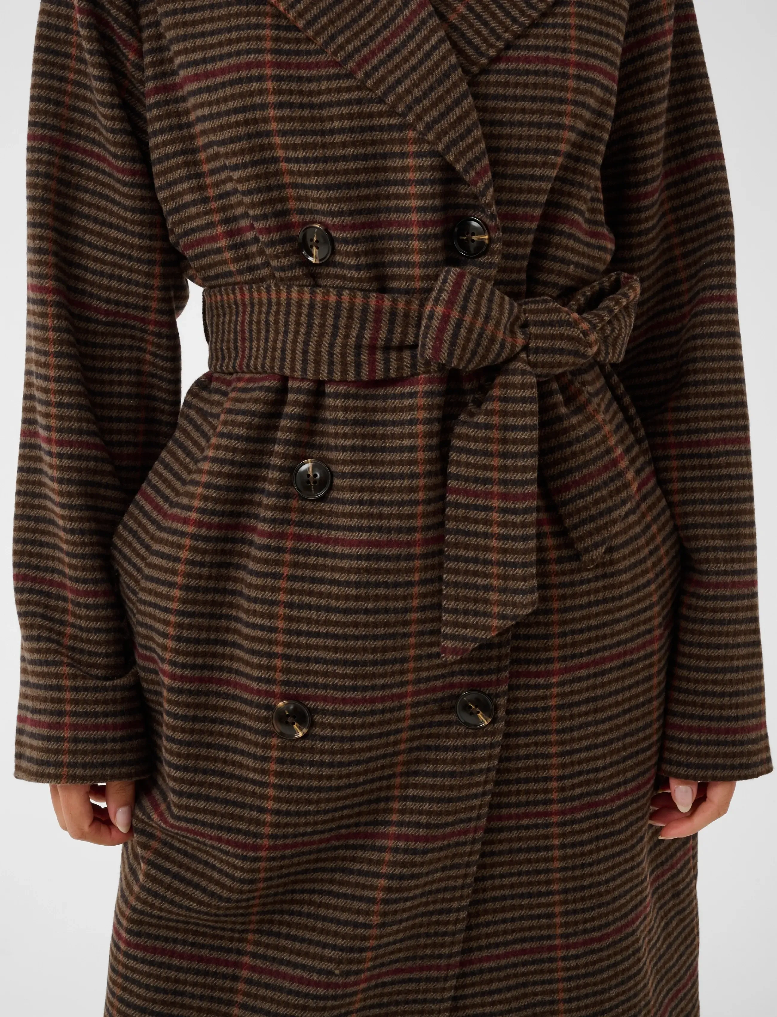 Kaffe - KAfanni Checked Coat - brown/multi check - 5