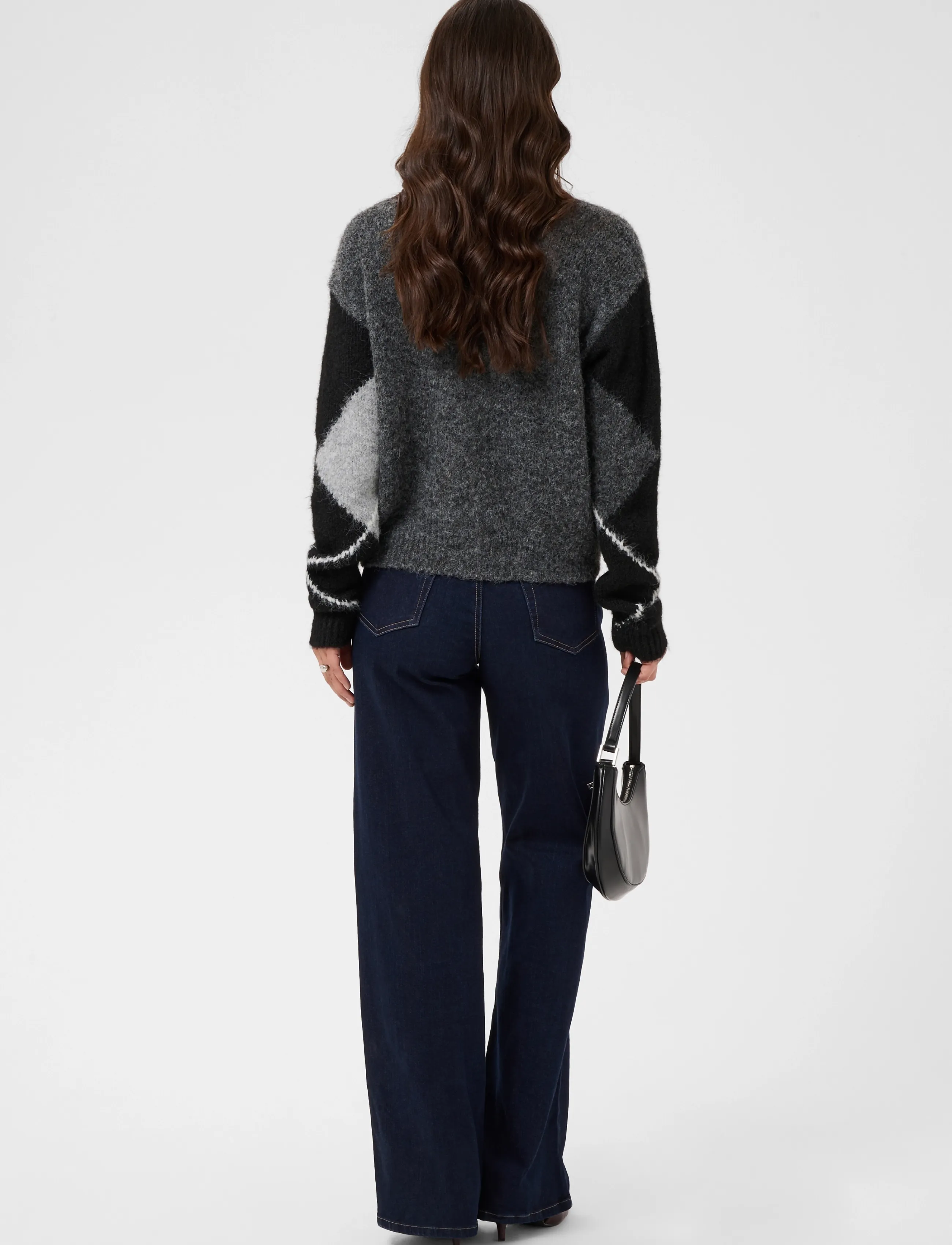 Kaffe - KAgrith Cardigan - strickjacken - grey melange / black check - 4