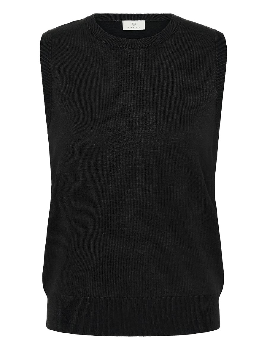 Kaffe - KAlizza Knit Slipover - strickwesten - black deep - 0