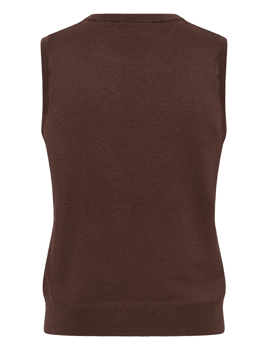 Kaffe - KAlizza Knit Slipover - strikveste - chocolate brown - 1