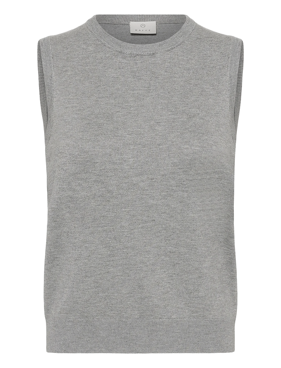 Kaffe - KAlizza Knit Slipover - strickwesten - grey melange - 0