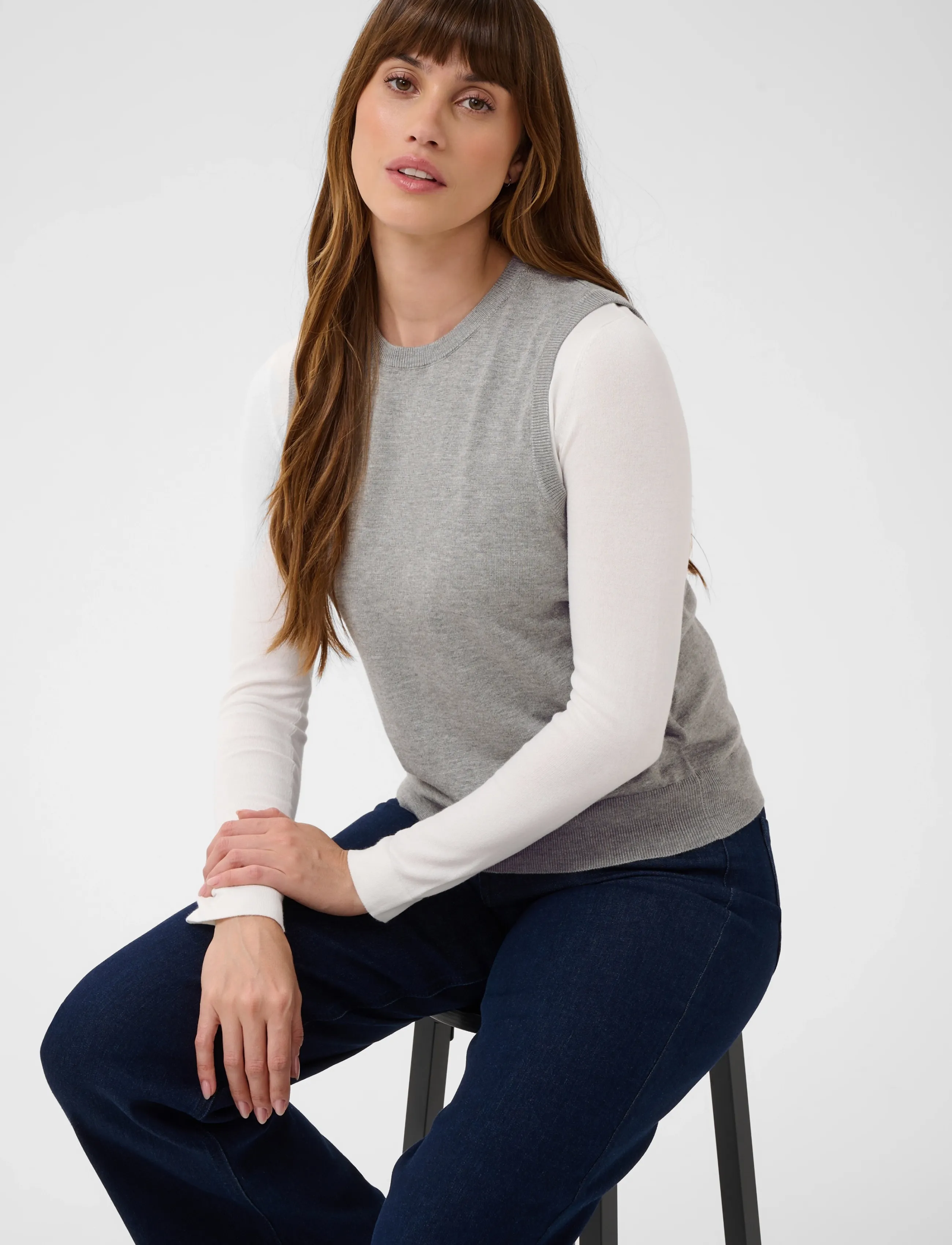Kaffe - KAlizza Knit Slipover - grey melange - 5
